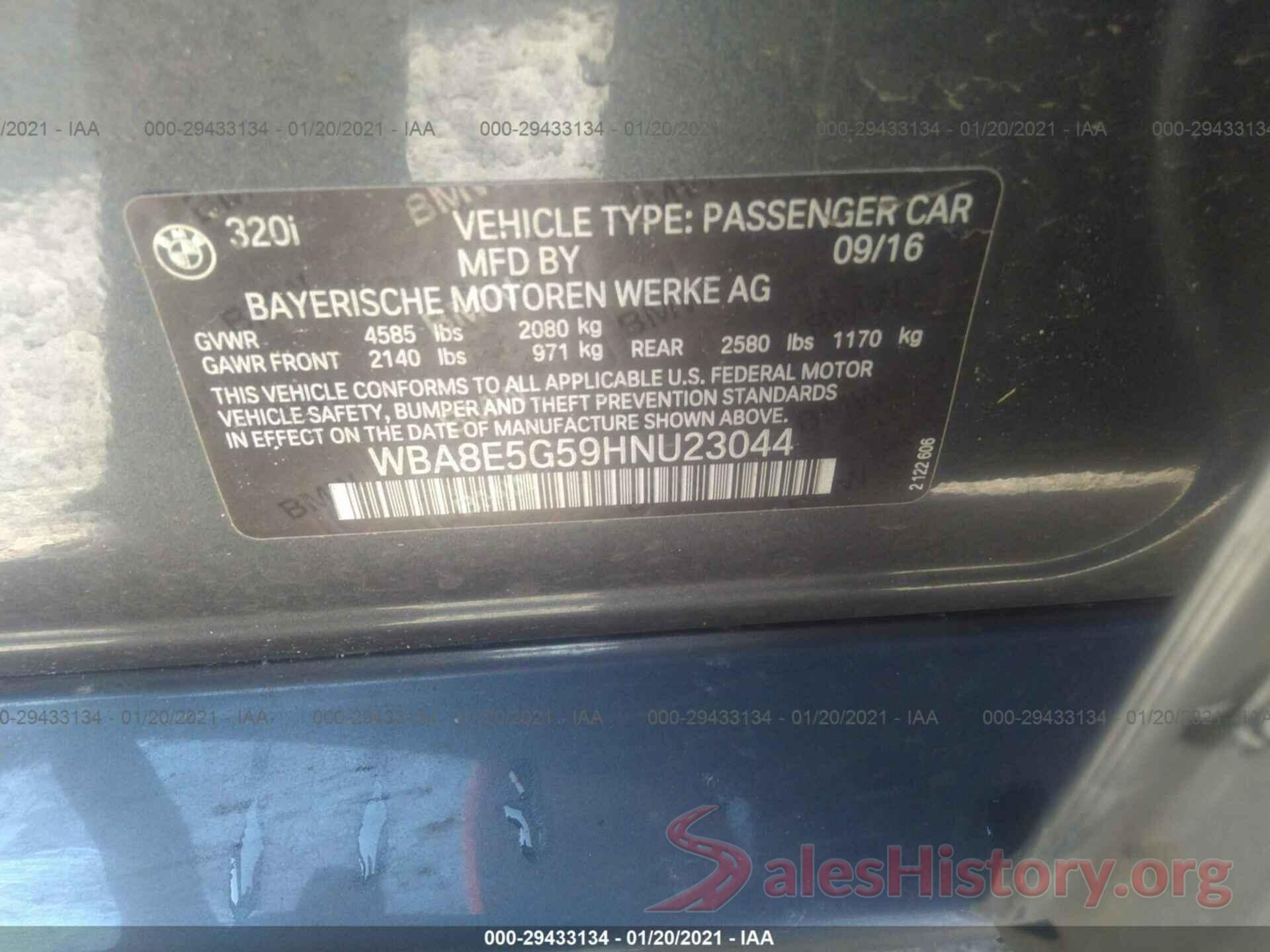 WBA8E5G59HNU23044 2017 BMW 3 SERIES