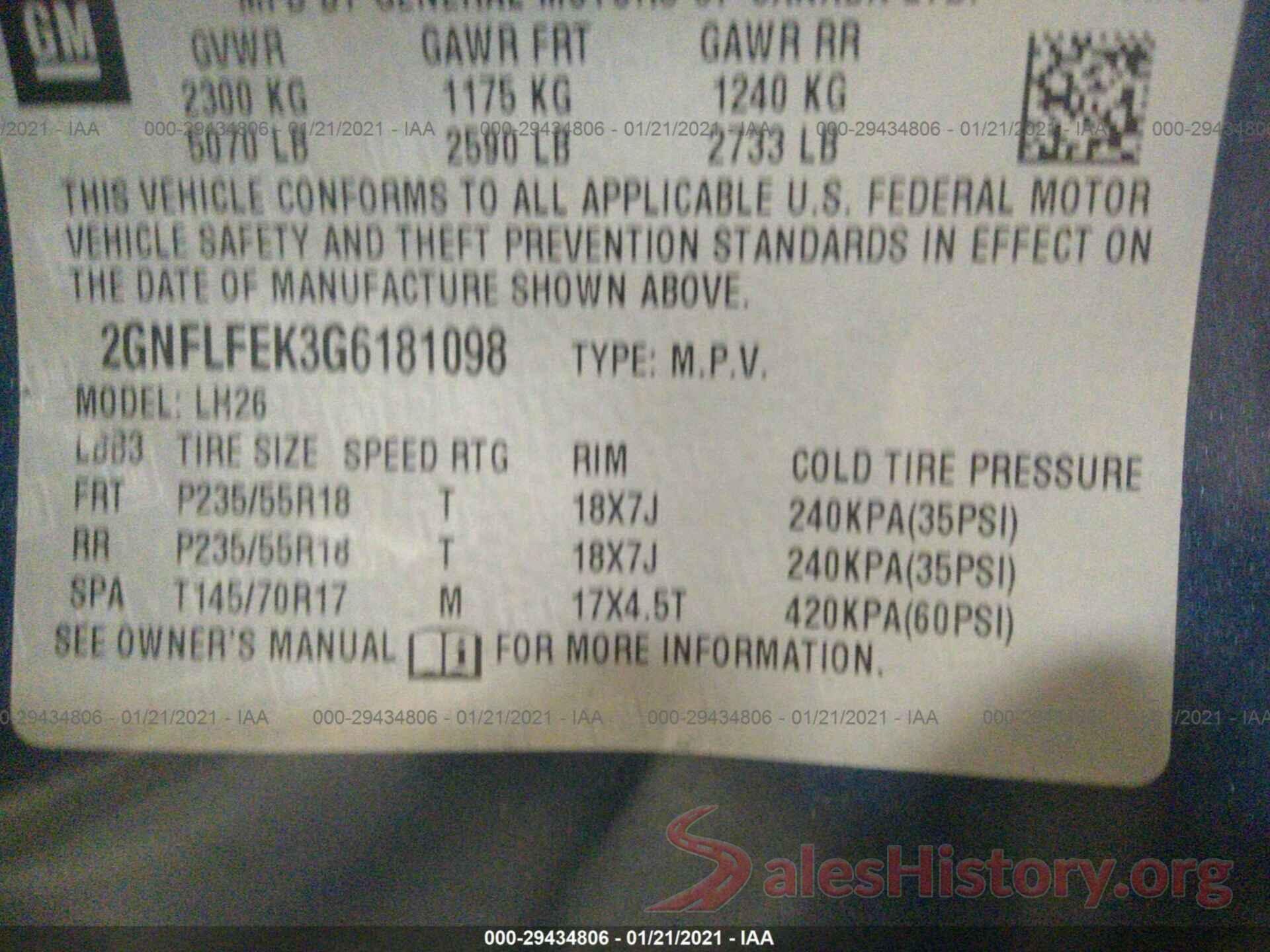 2GNFLFEK3G6181098 2016 CHEVROLET EQUINOX