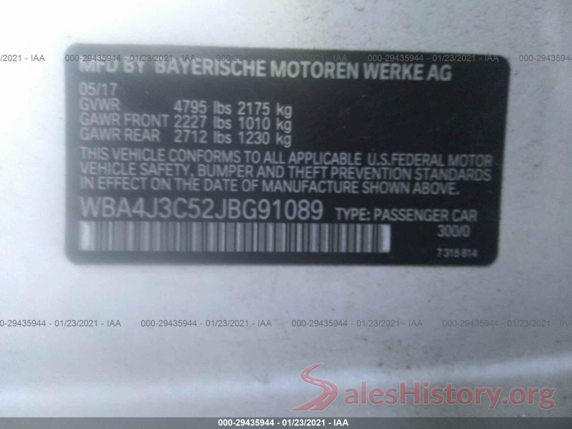 WBA4J3C52JBG91089 2018 BMW 4 SERIES