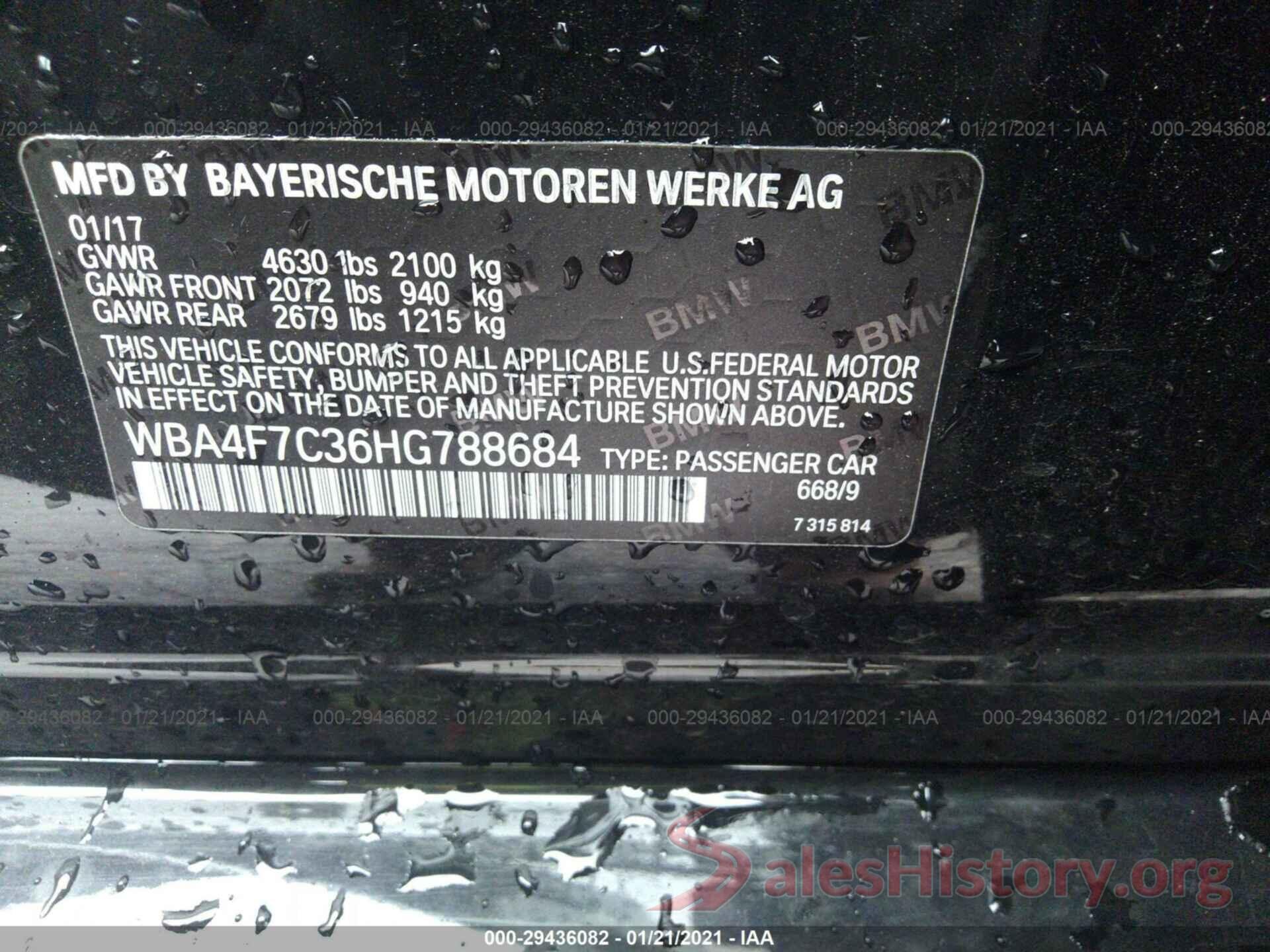 WBA4F7C36HG788684 2017 BMW 4 SERIES