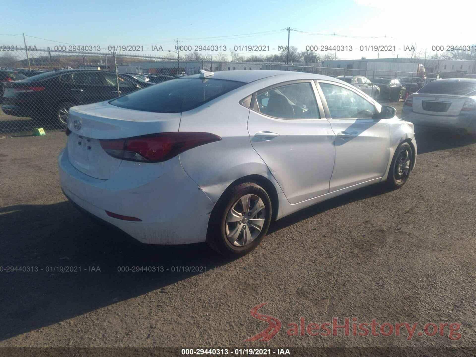 5NPDH4AE4GH754480 2016 HYUNDAI ELANTRA