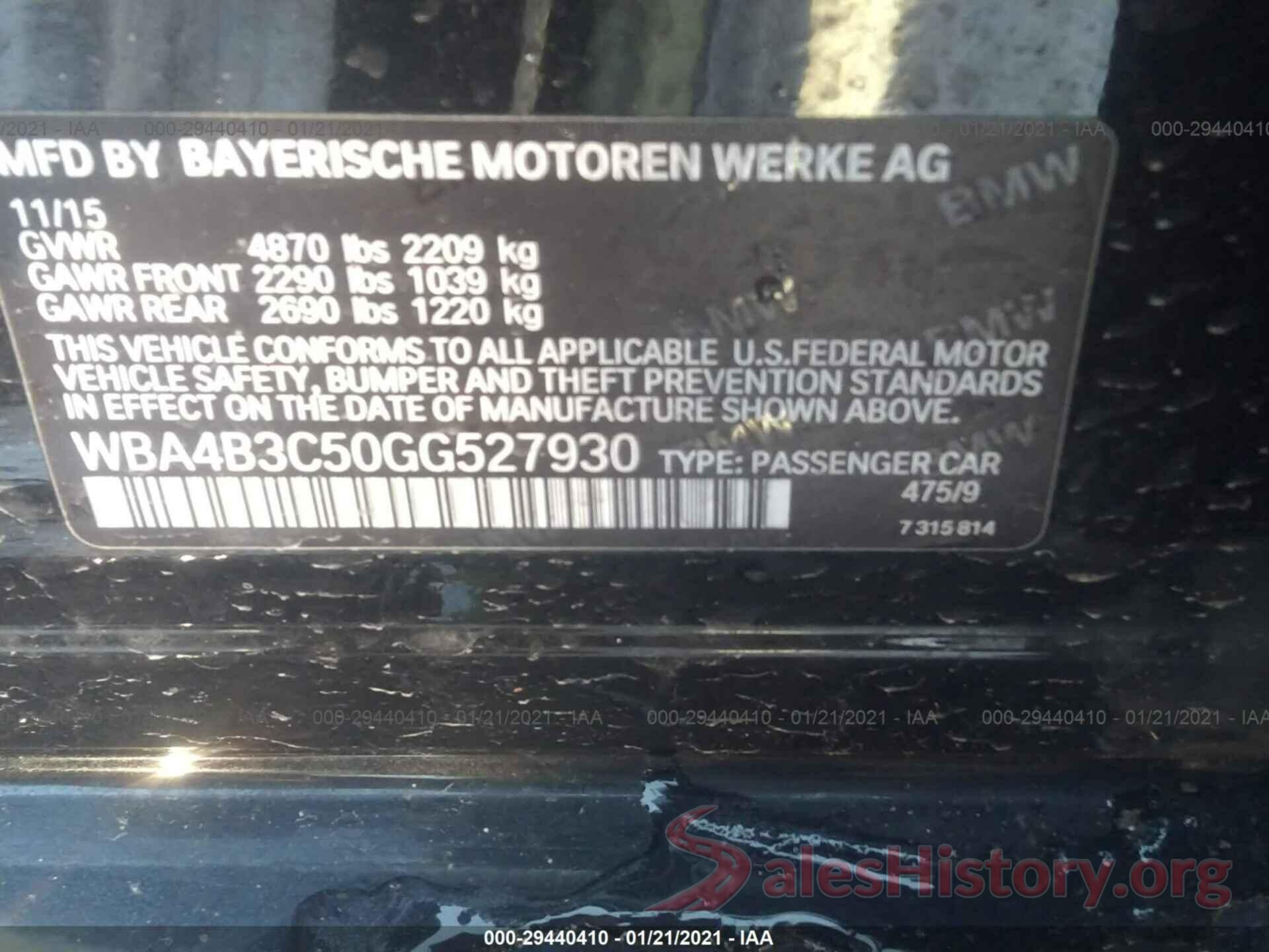 WBA4B3C50GG527930 2016 BMW 4 SERIES