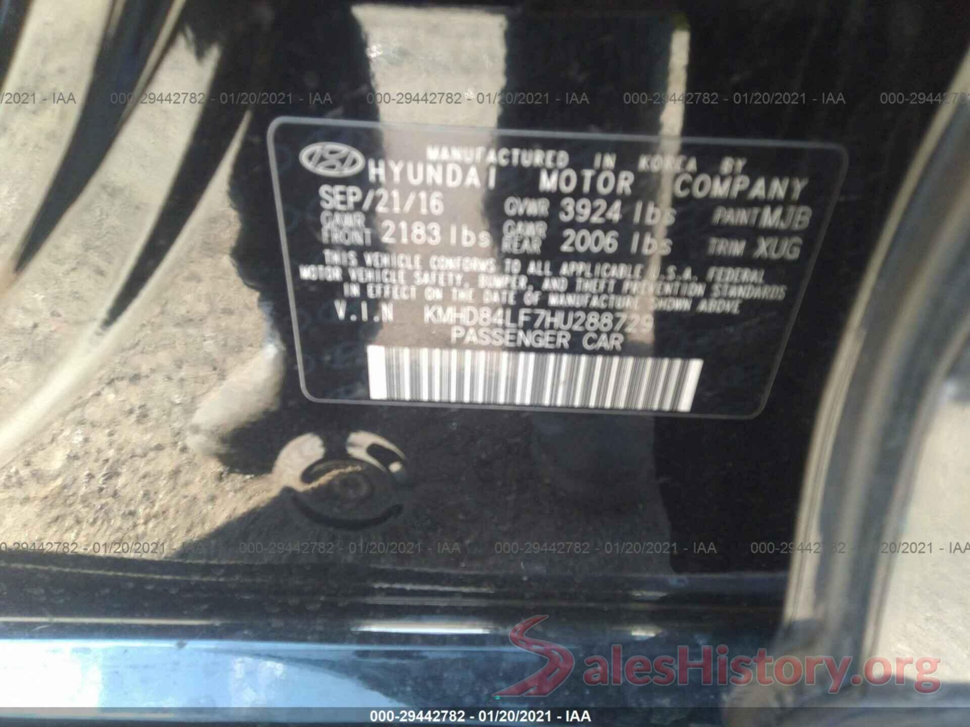 KMHD84LF7HU288729 2017 HYUNDAI ELANTRA