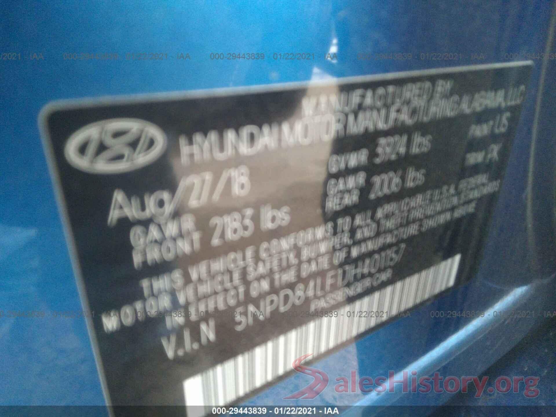 5NPD84LF1JH401157 2018 HYUNDAI ELANTRA