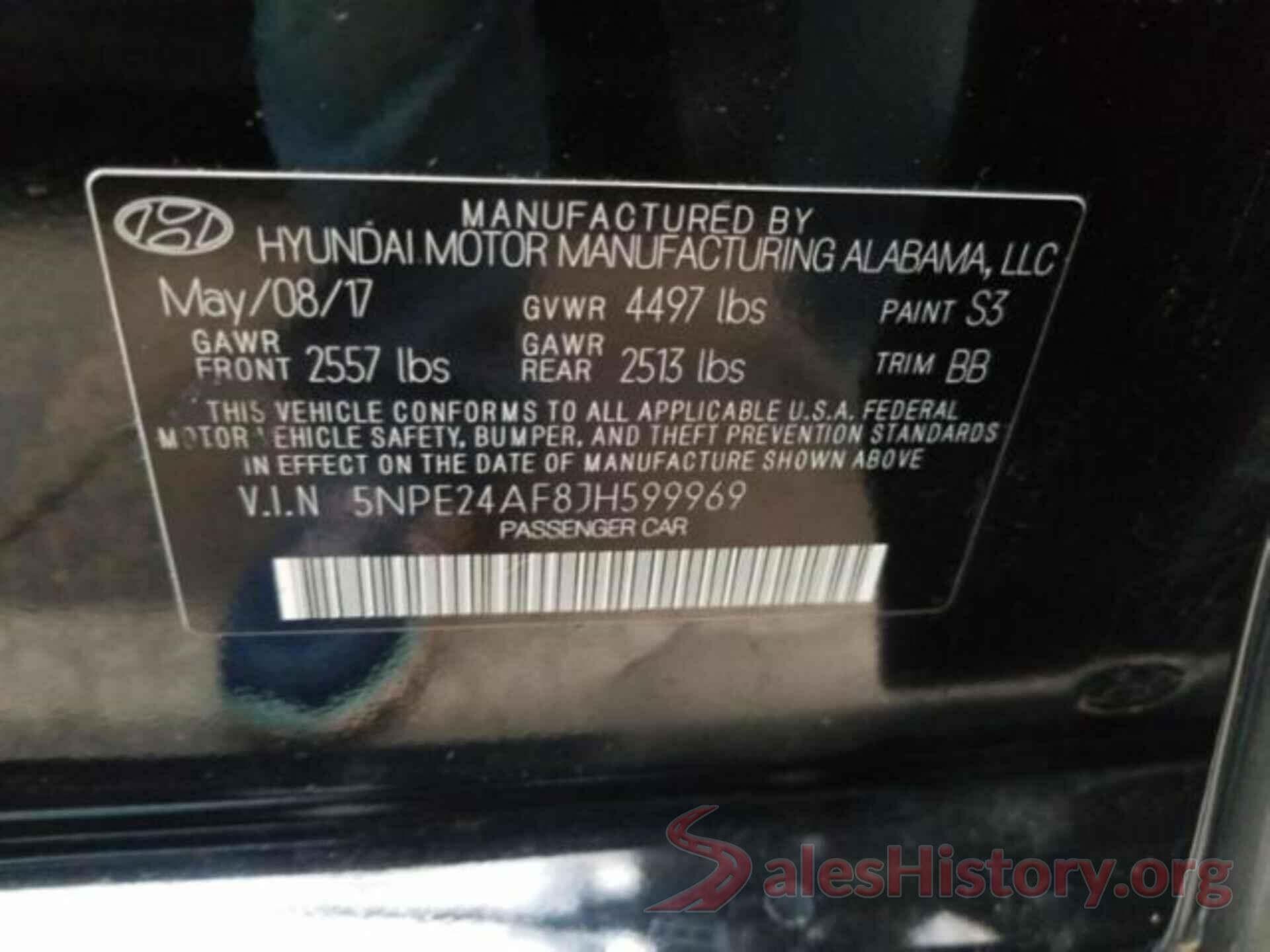 5NPE24AF8JH599969 2018 HYUNDAI SONATA