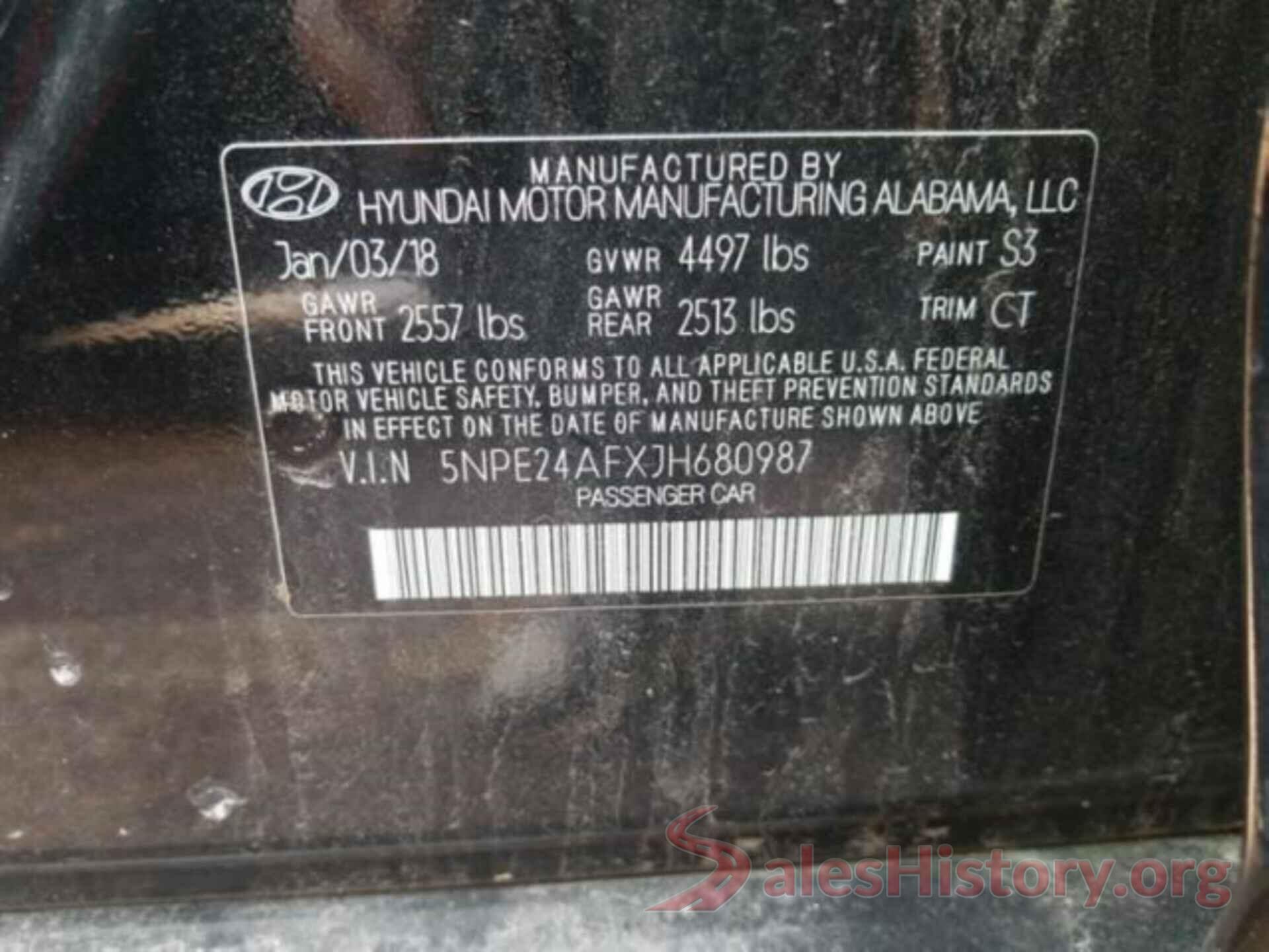 5NPE24AFXJH680987 2018 HYUNDAI SONATA