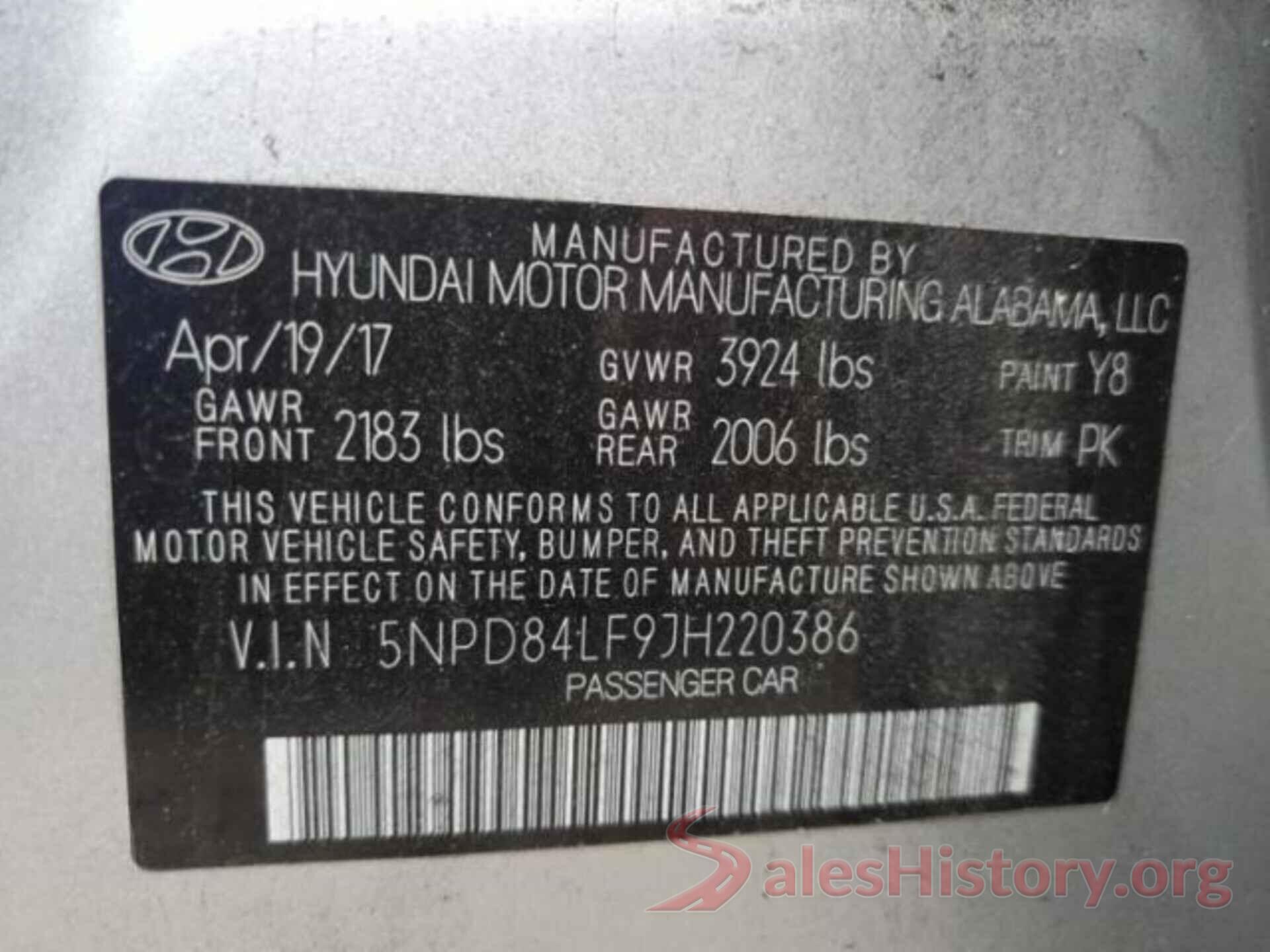 5NPD84LF9JH220386 2018 HYUNDAI ELANTRA