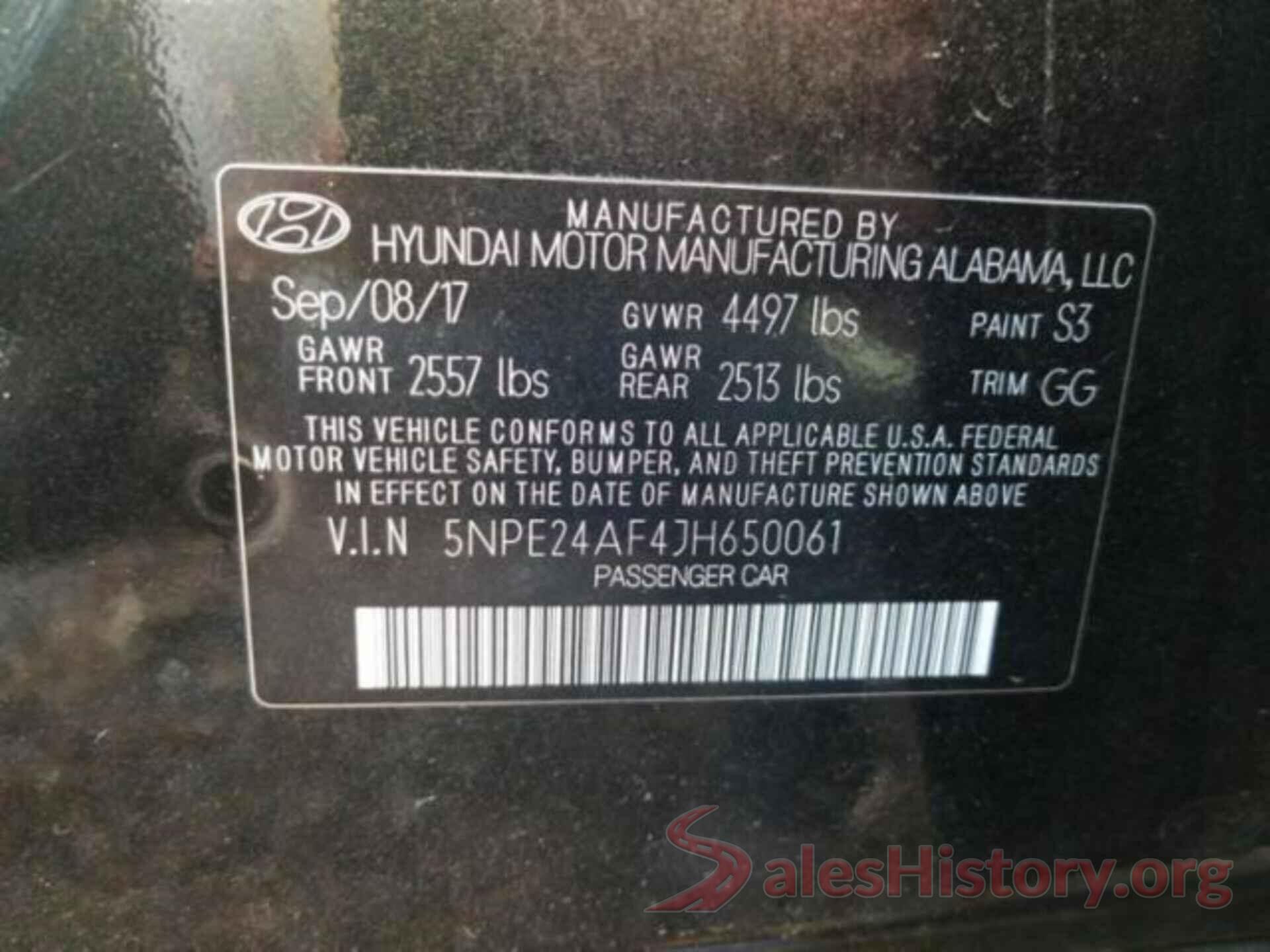 5NPE24AF4JH650061 2018 HYUNDAI SONATA