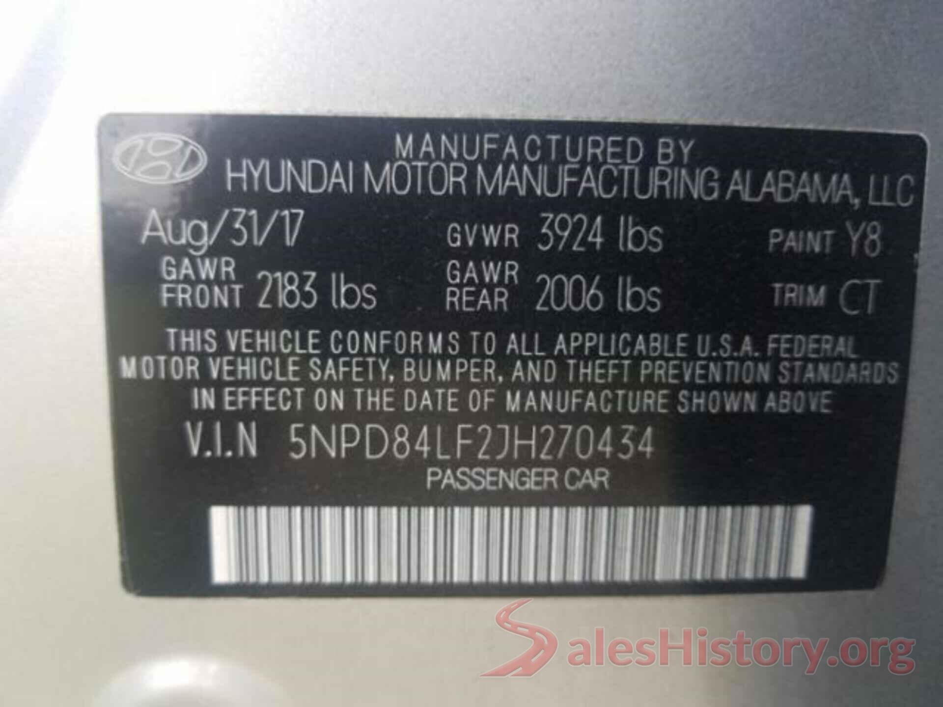 5NPD84LF2JH270434 2018 HYUNDAI ELANTRA