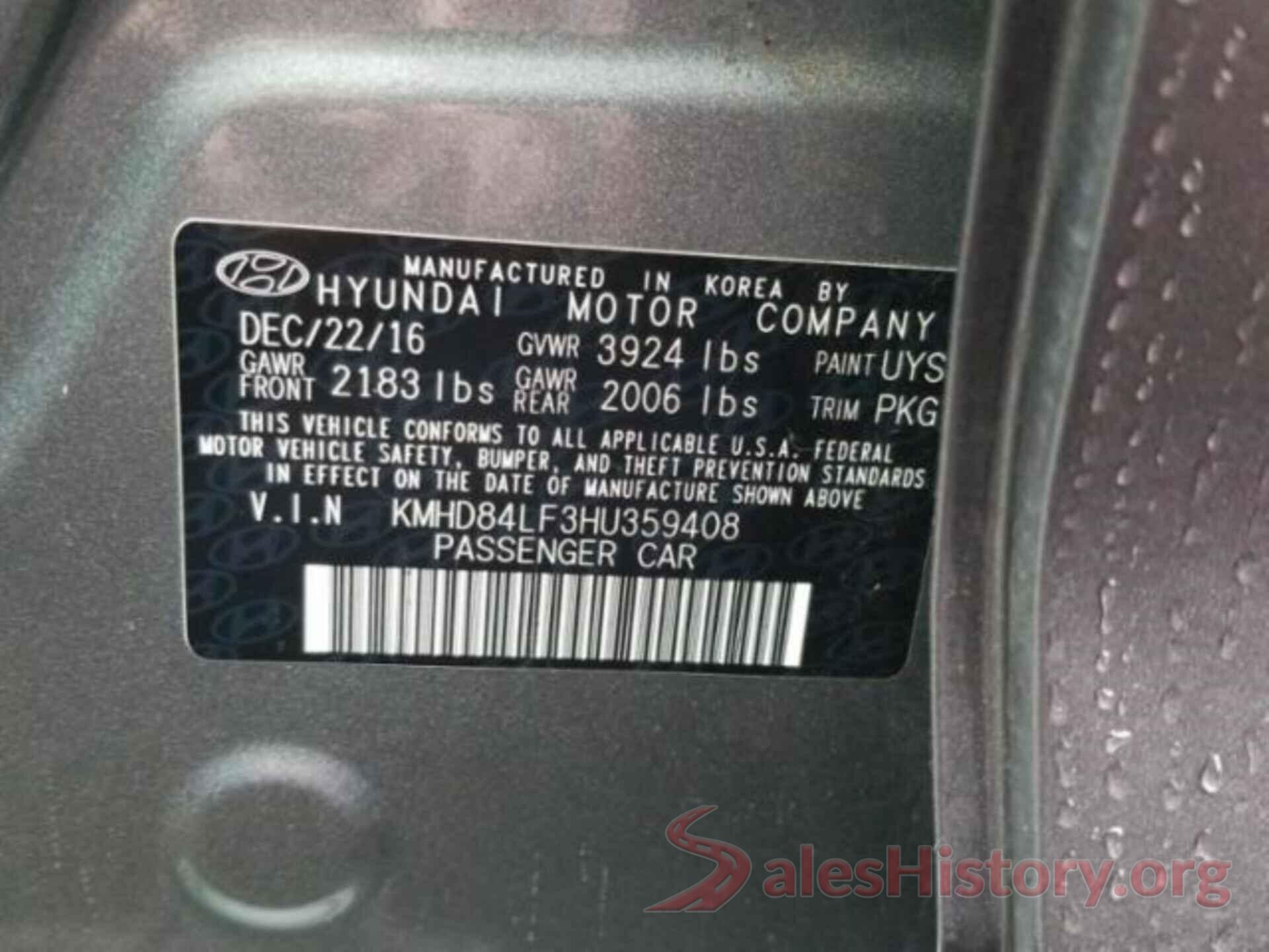 KMHD84LF3HU359408 2017 HYUNDAI ELANTRA