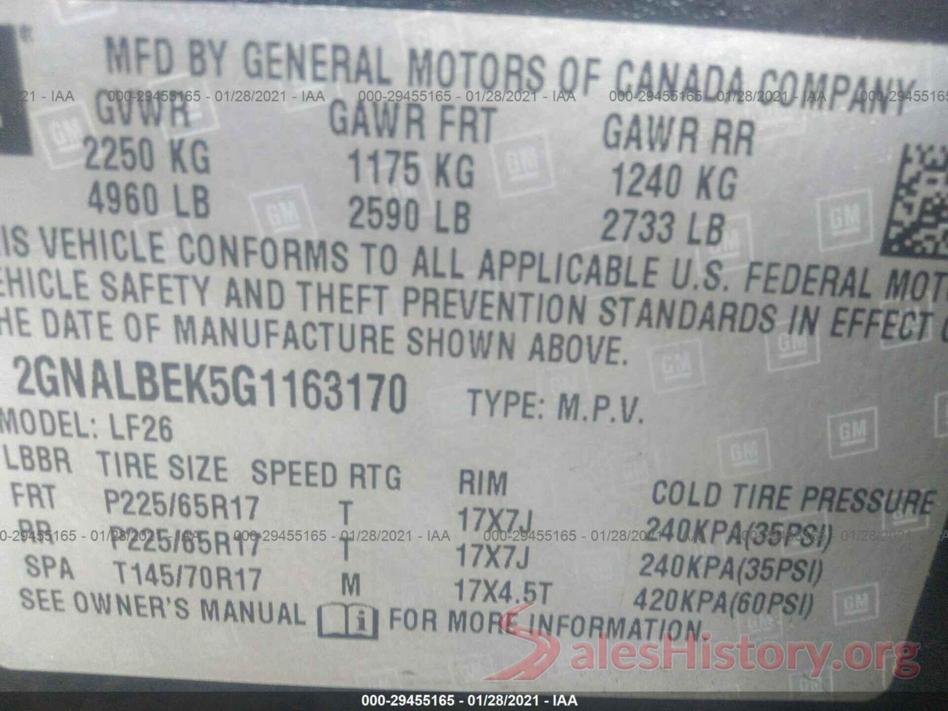 2GNALBEK5G1163170 2016 CHEVROLET EQUINOX