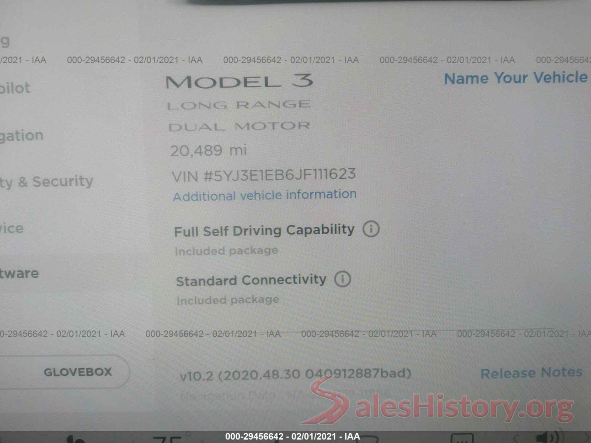 5YJ3E1EB6JF111623 2018 TESLA MODEL 3