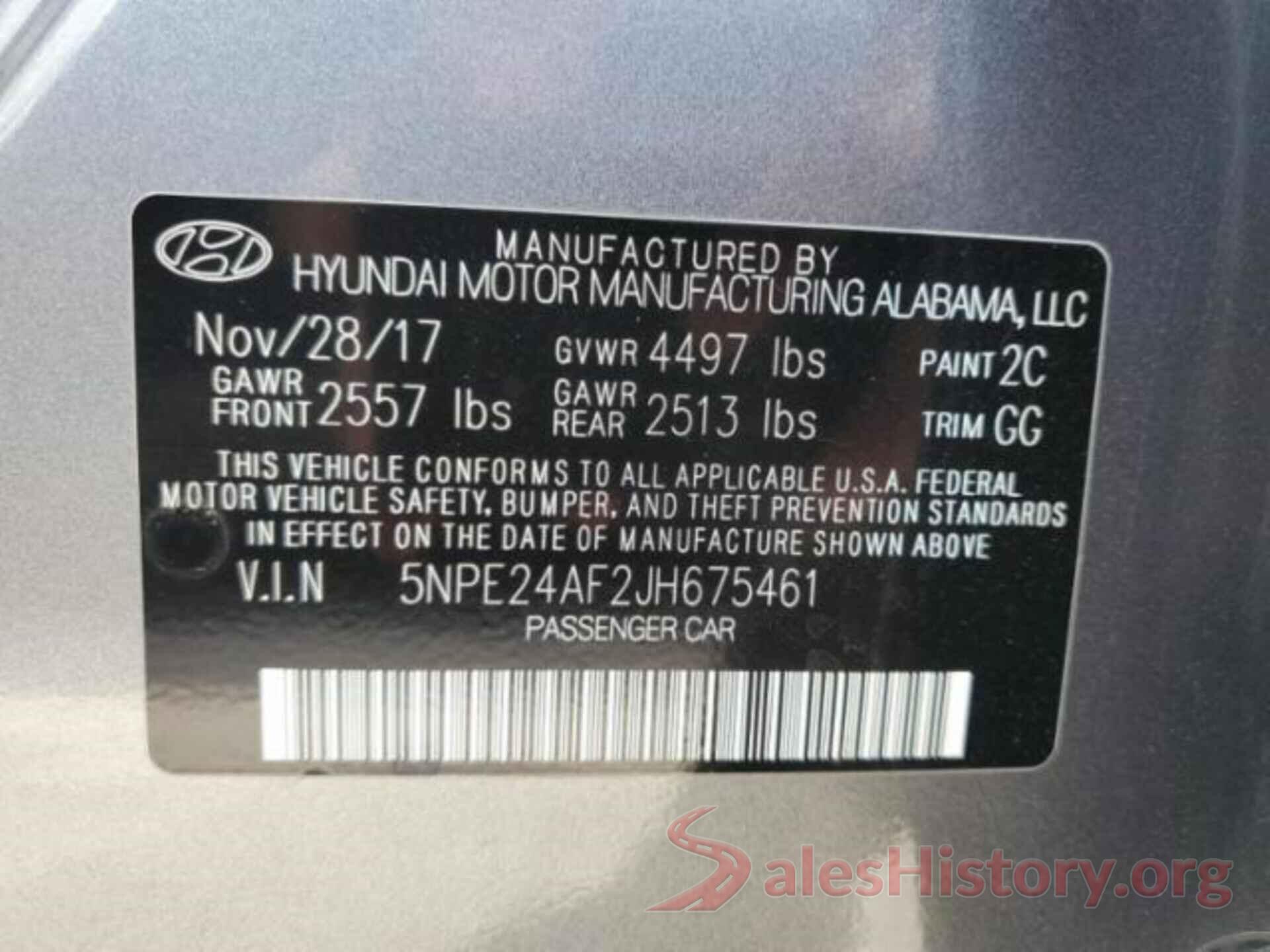 5NPE24AF2JH675461 2018 HYUNDAI SONATA