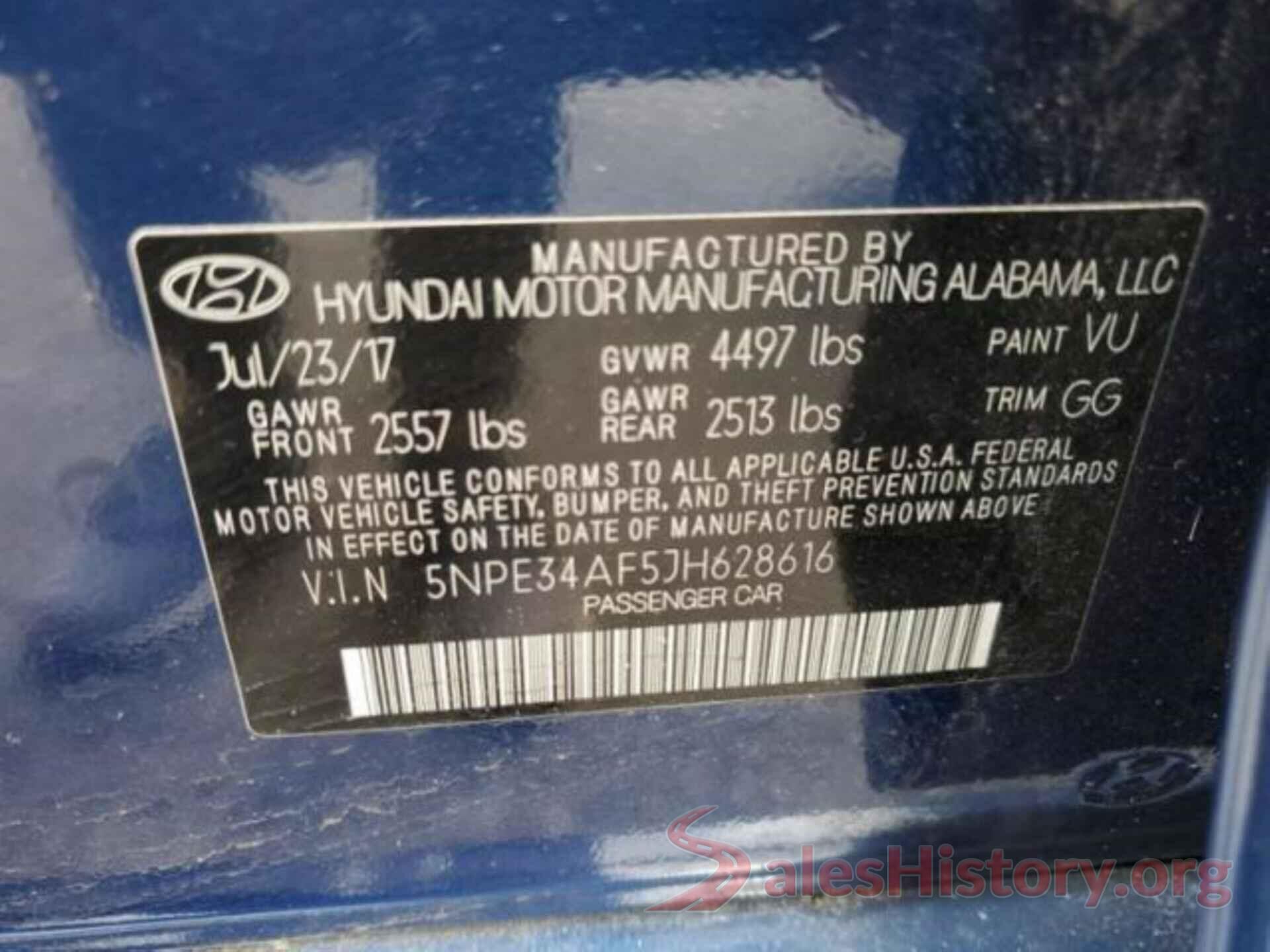 5NPE34AF5JH628616 2018 HYUNDAI SONATA