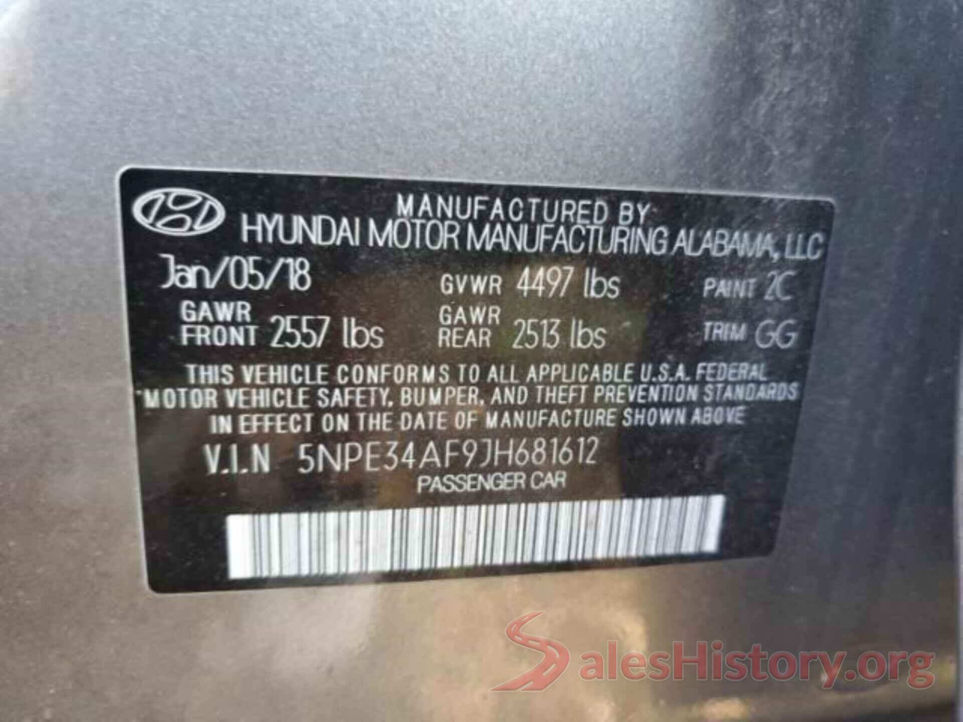 5NPE34AF9JH681612 2018 HYUNDAI SONATA