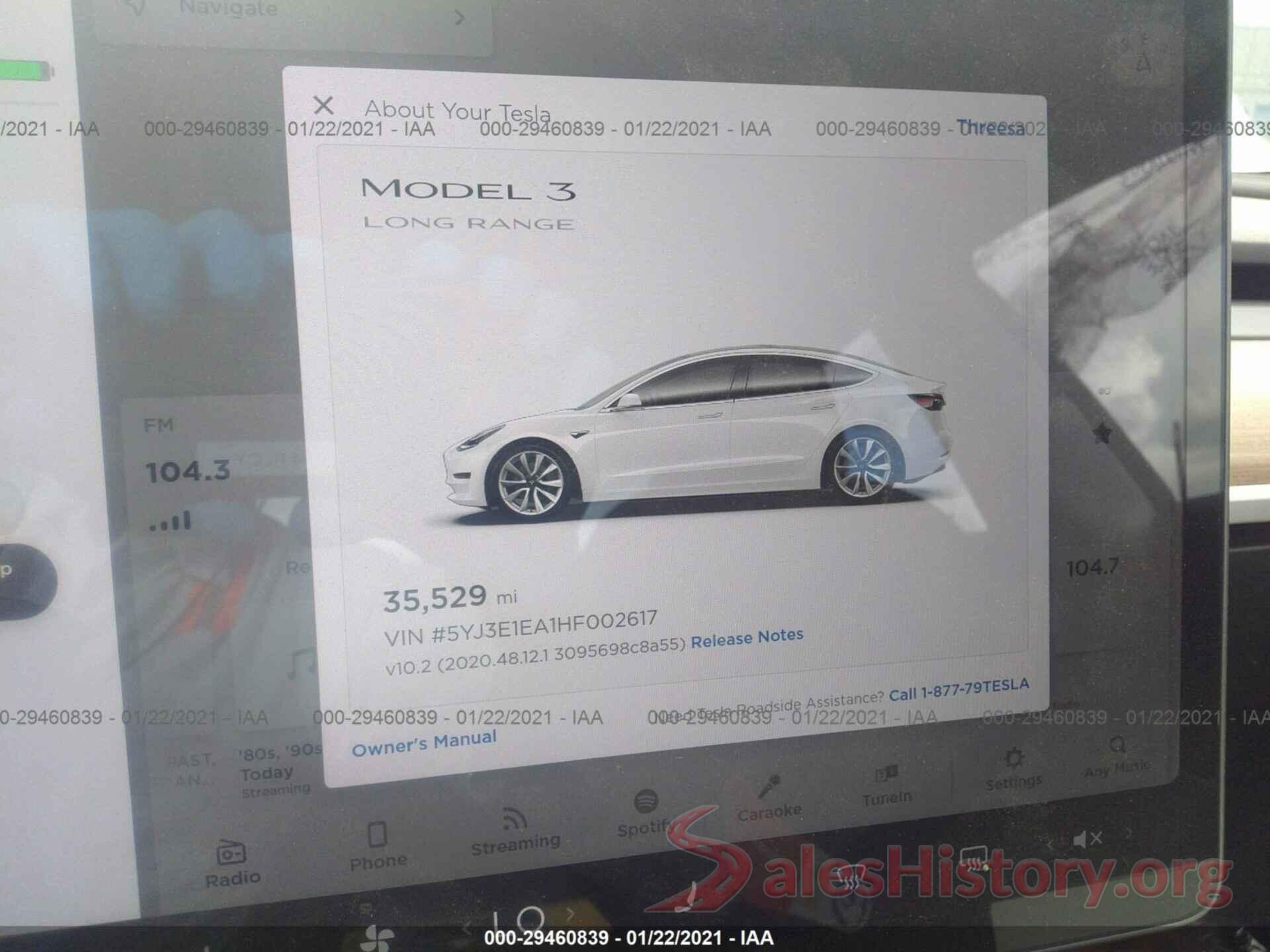 5YJ3E1EA1HF002617 2017 TESLA MODEL 3