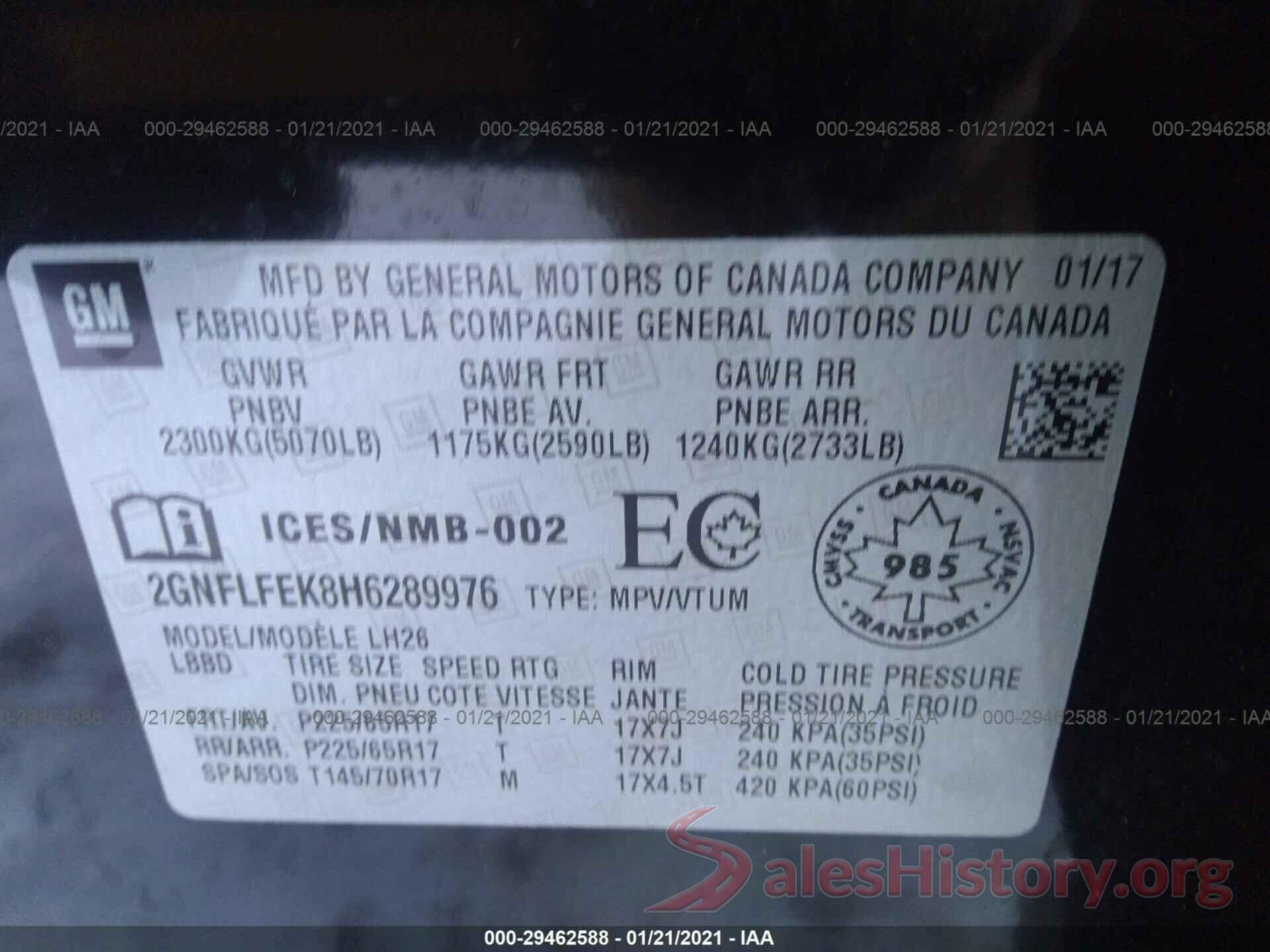 2GNFLFEK8H6289976 2017 CHEVROLET EQUINOX