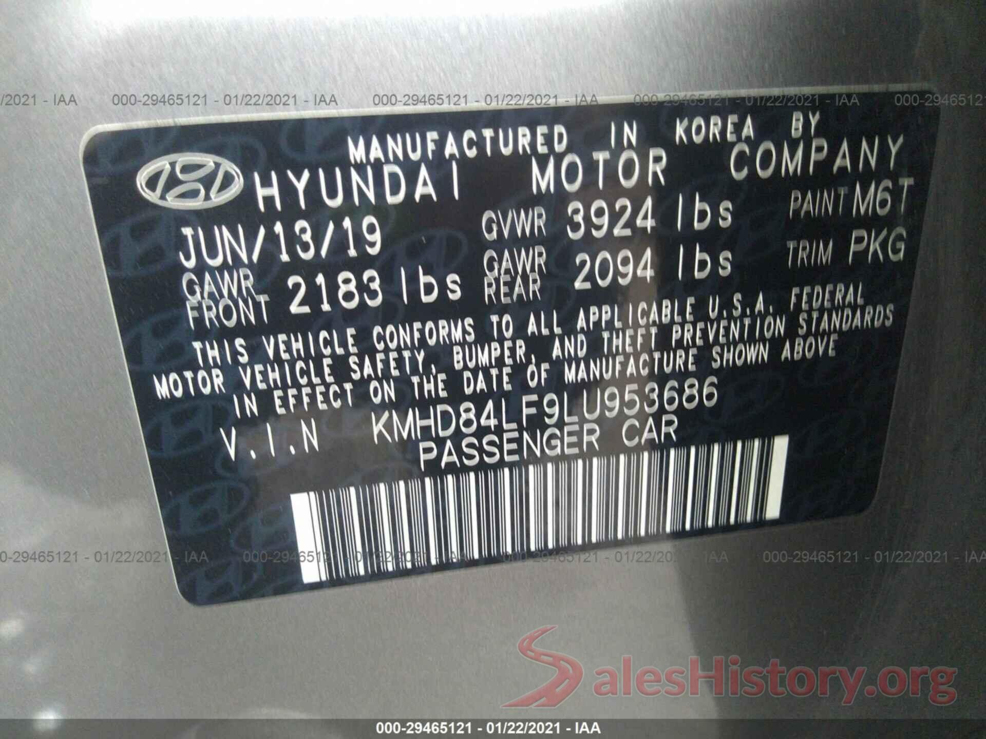 KMHD84LF9LU953686 2020 HYUNDAI ELANTRA