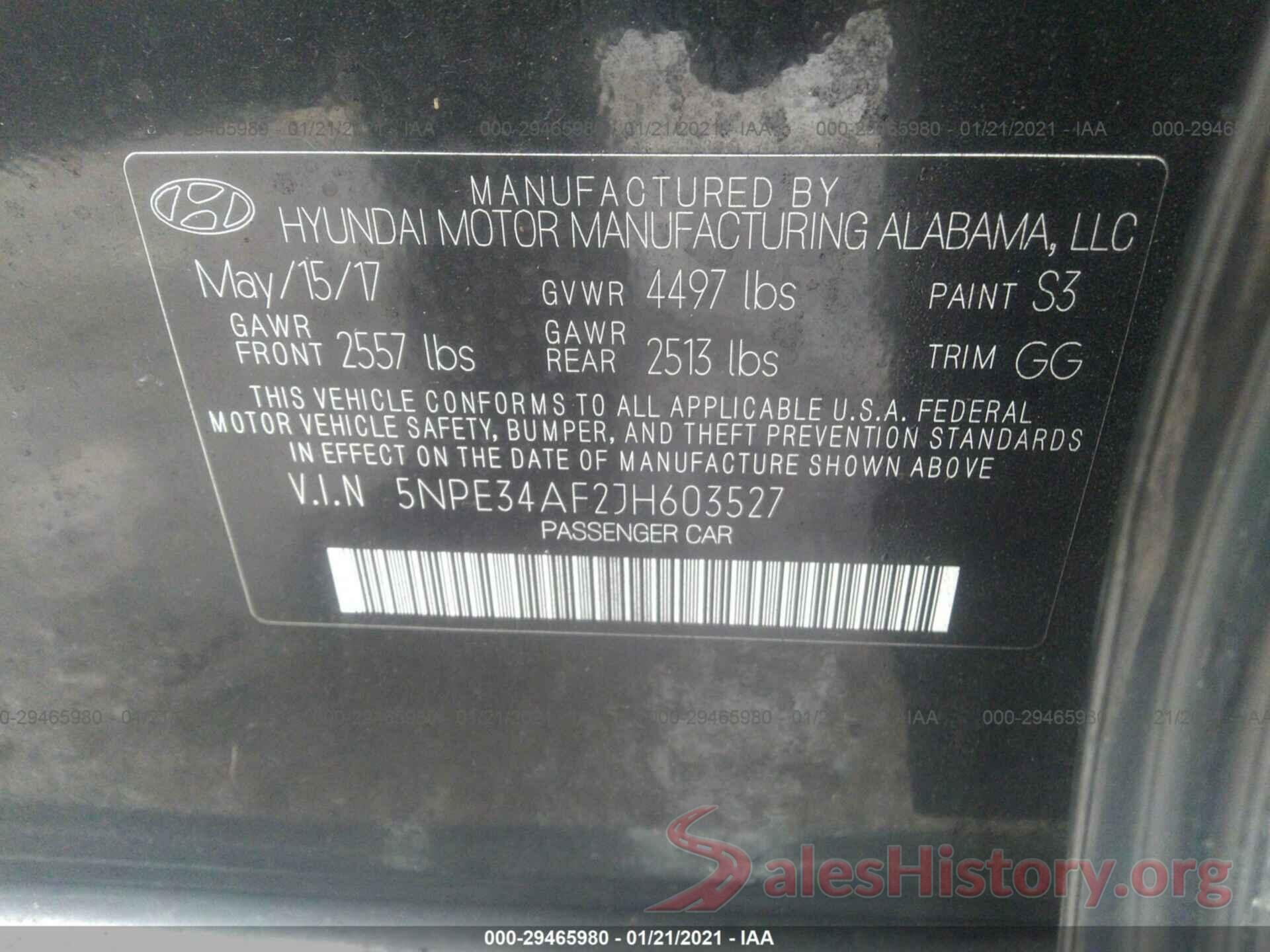 5NPE34AF2JH603527 2018 HYUNDAI SONATA