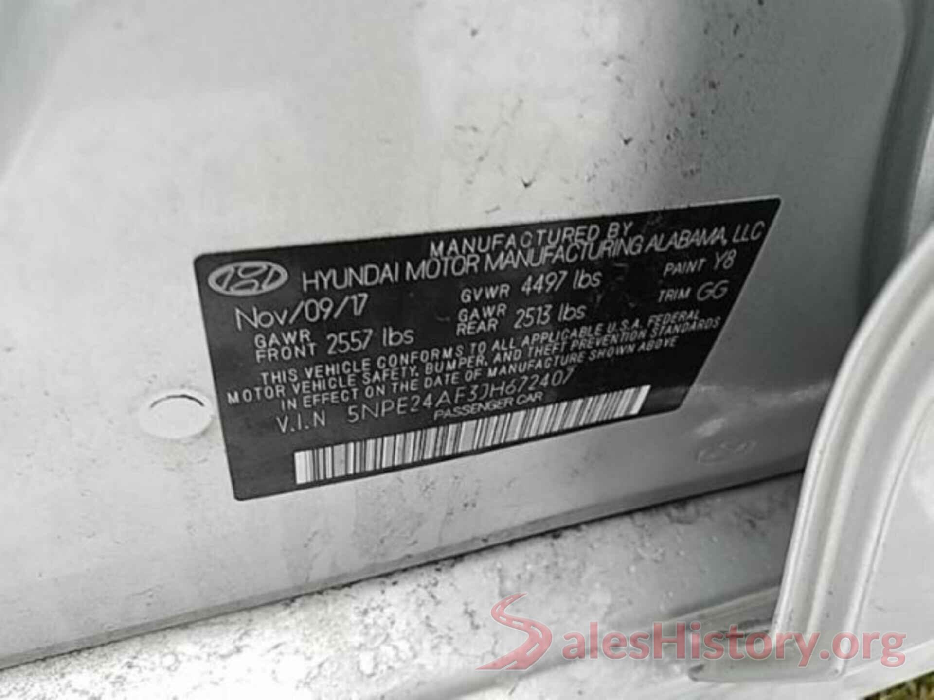 5NPE24AF3JH672407 2018 HYUNDAI SONATA