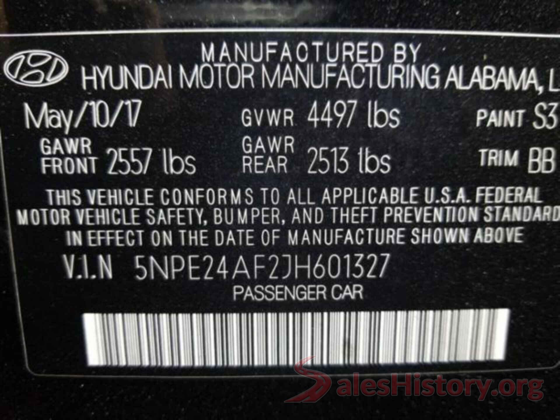 5NPE24AF2JH601327 2018 HYUNDAI SONATA