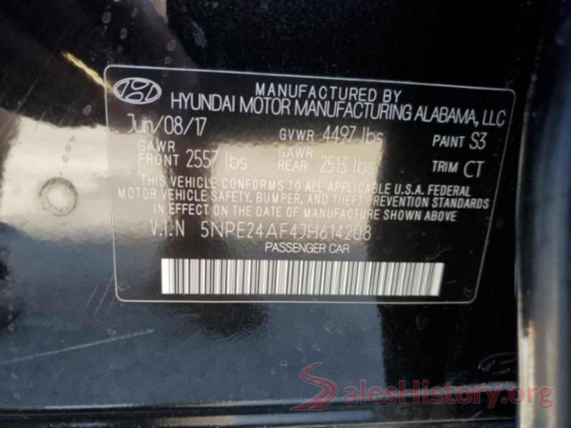 5NPE24AF4JH614208 2018 HYUNDAI SONATA