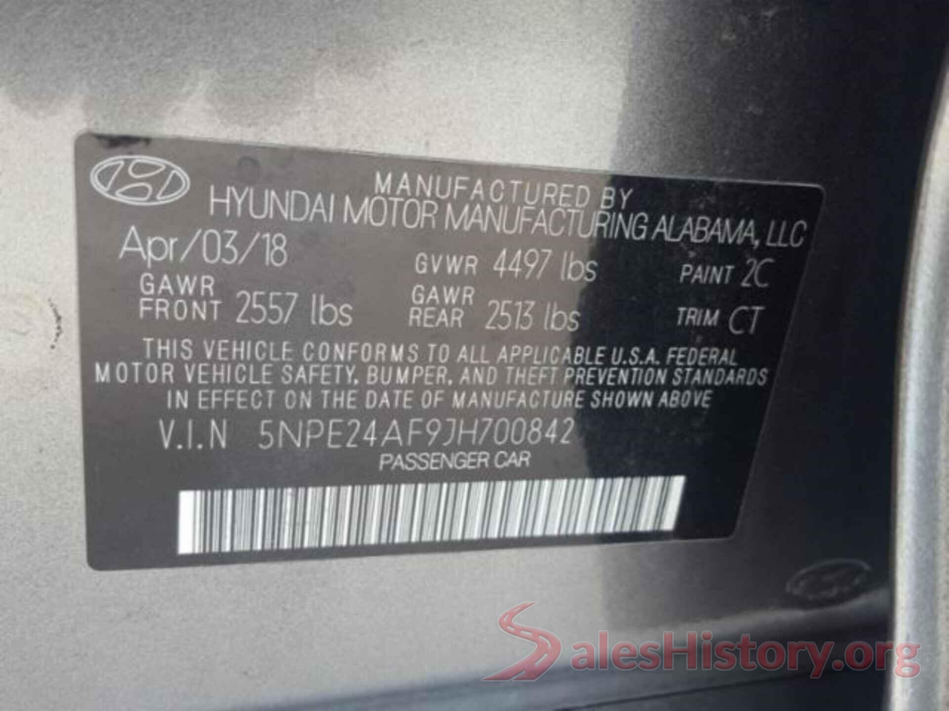 5NPE24AF9JH700842 2018 HYUNDAI SONATA