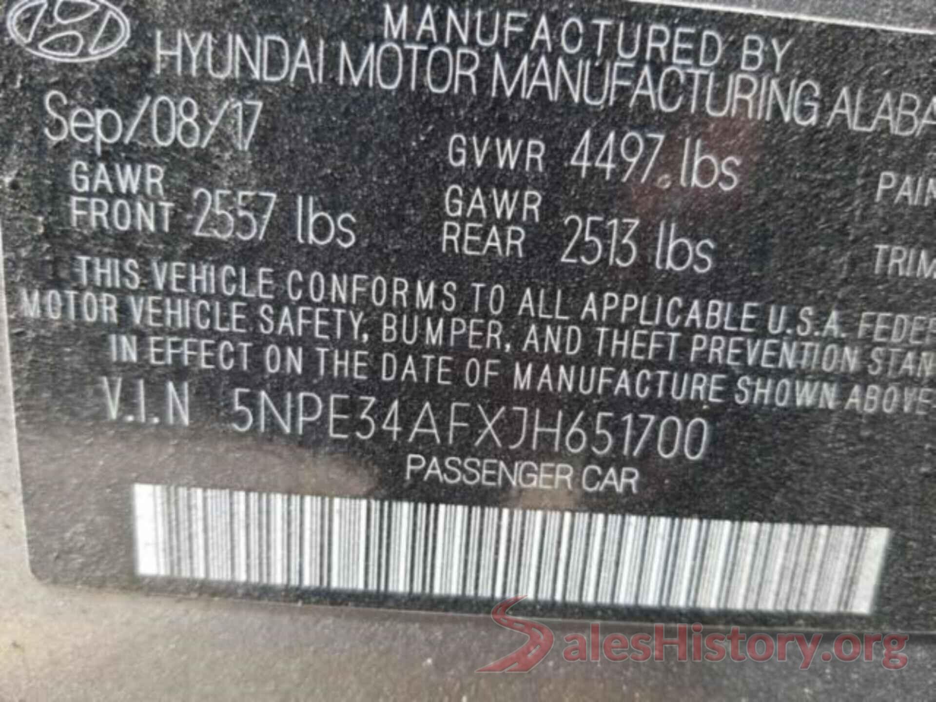 5NPE34AFXJH651700 2018 HYUNDAI SONATA