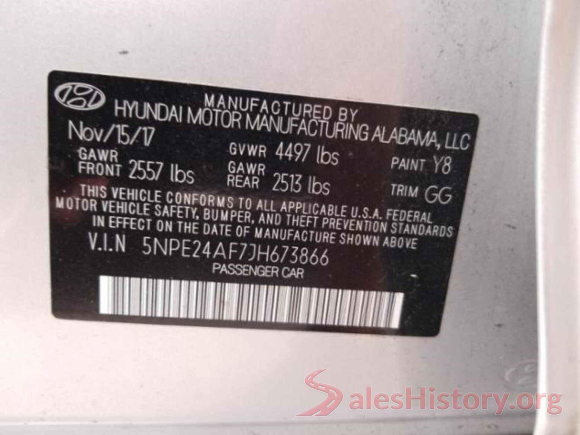 5NPE24AF7JH673866 2018 HYUNDAI SONATA