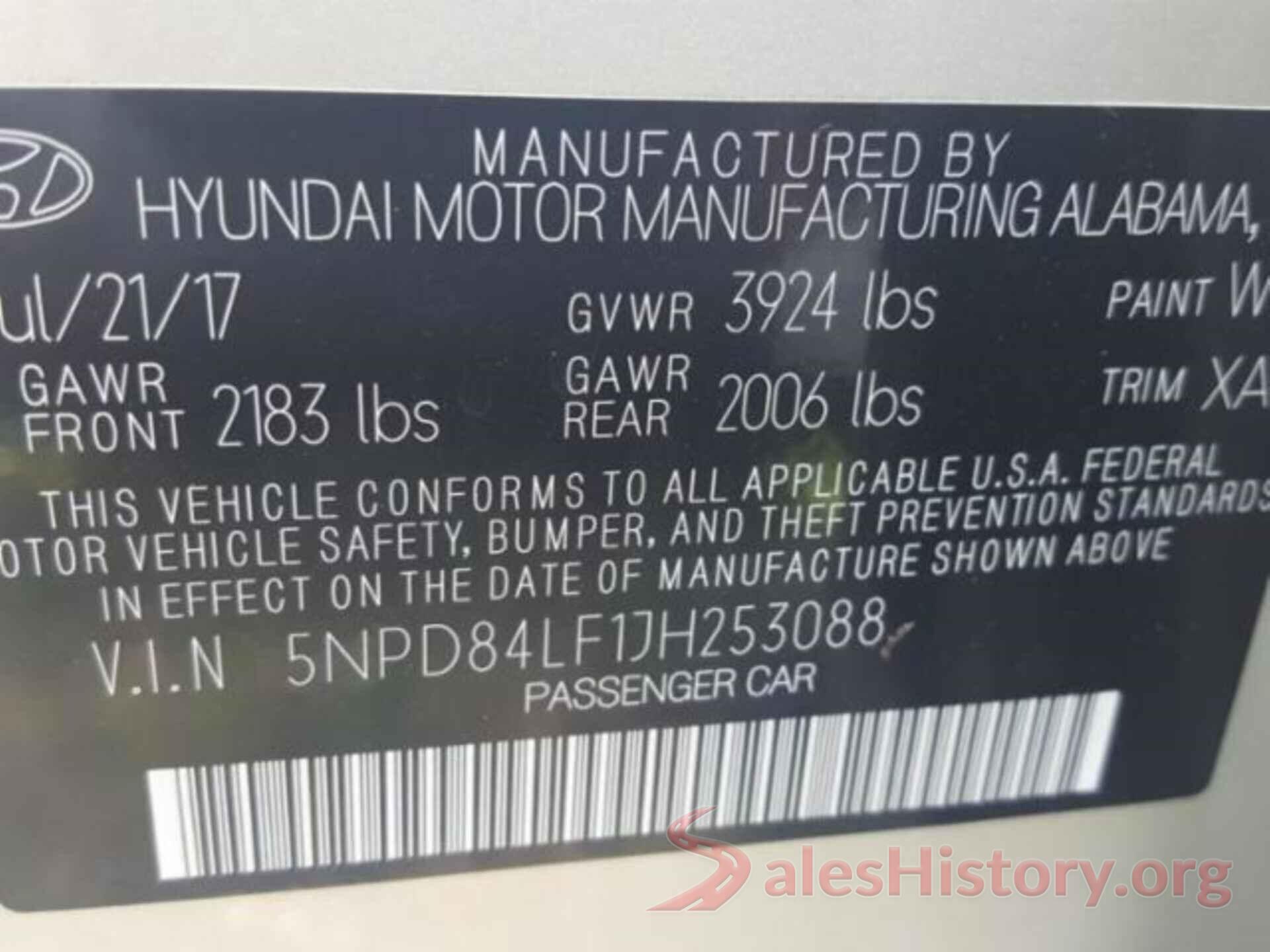 5NPD84LF1JH253088 2018 HYUNDAI ELANTRA