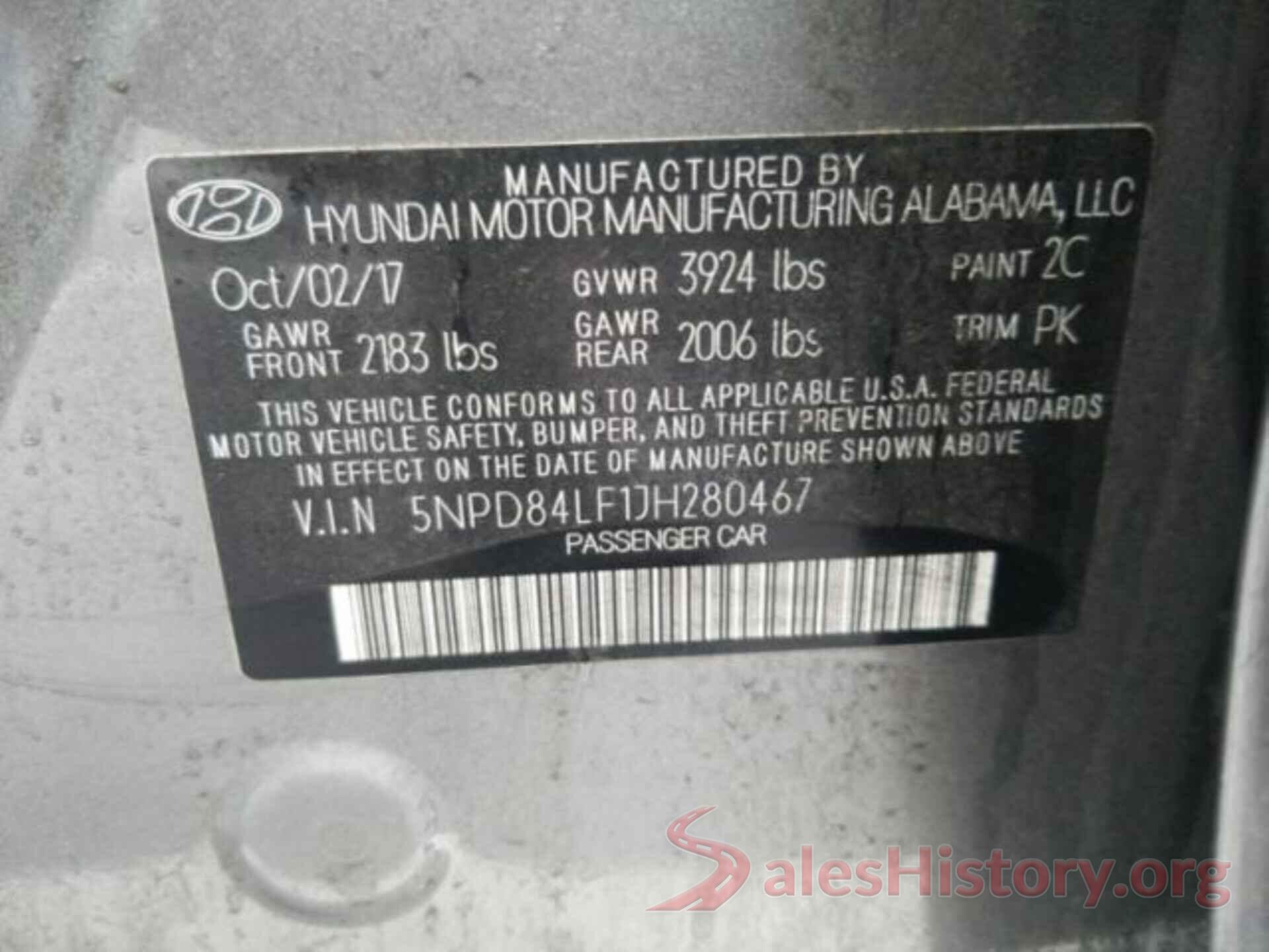 5NPD84LF1JH280467 2018 HYUNDAI ELANTRA