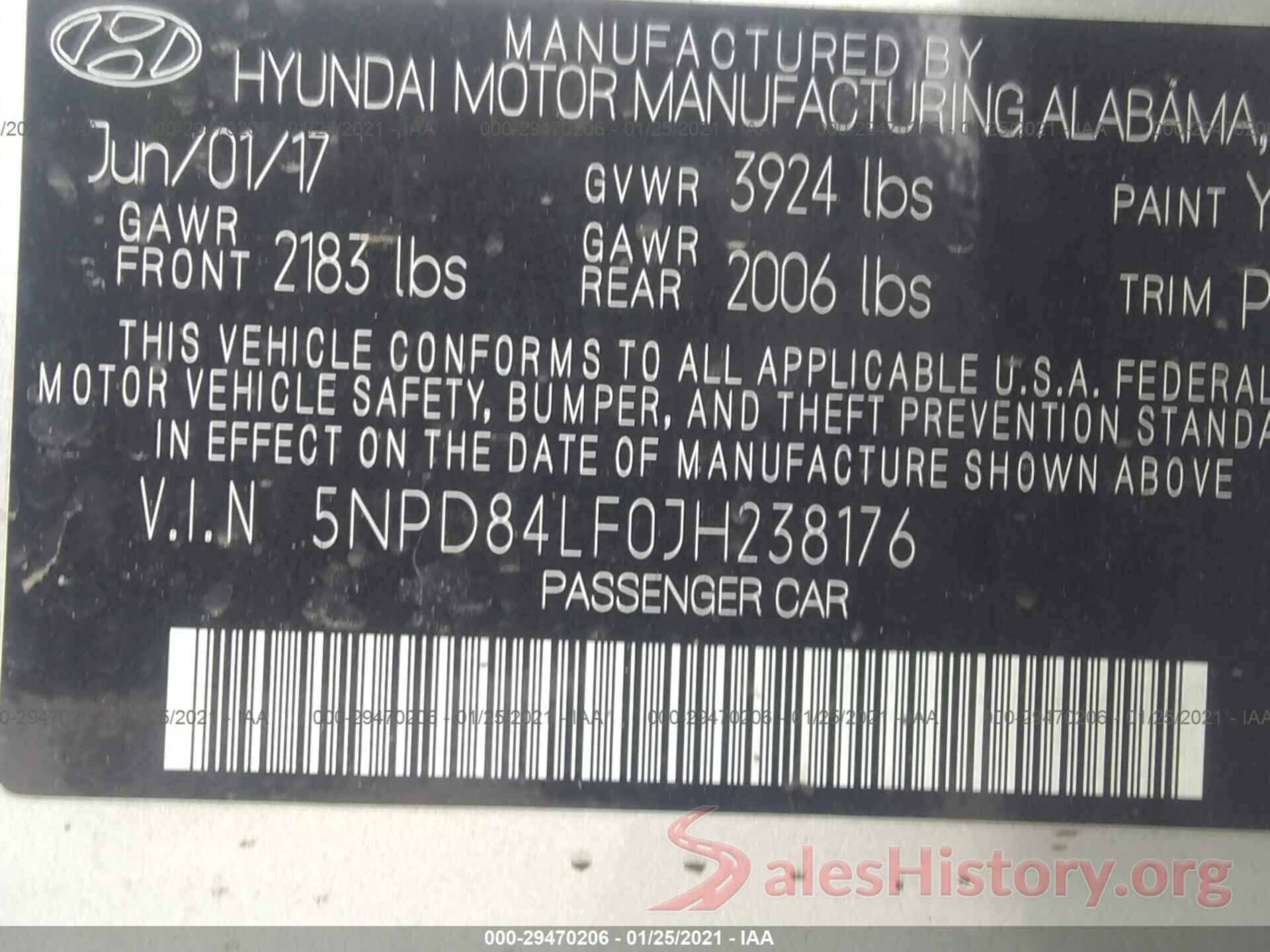 5NPD84LF0JH238176 2018 HYUNDAI ELANTRA