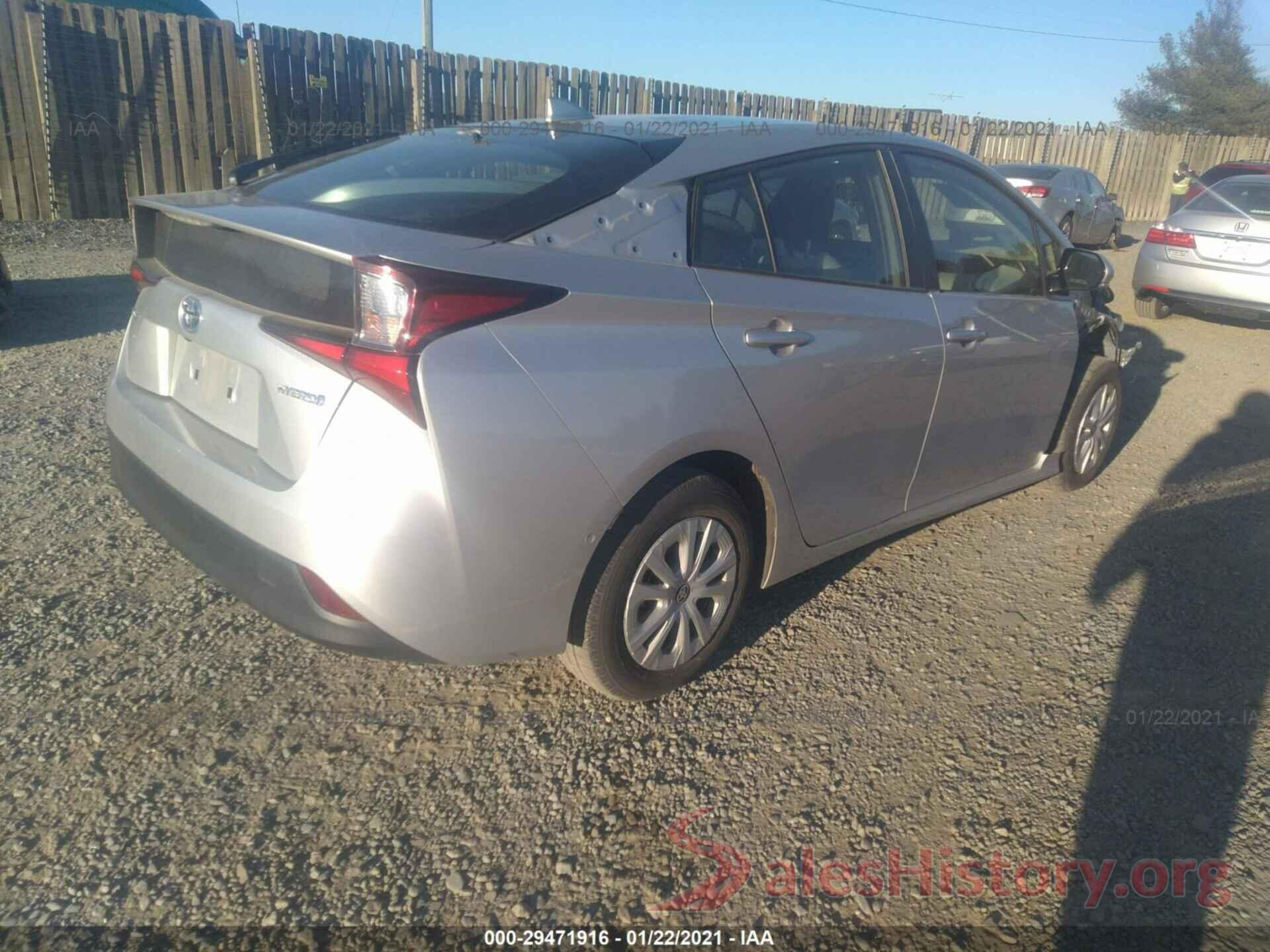 JTDKARFU7K3080855 2019 TOYOTA PRIUS