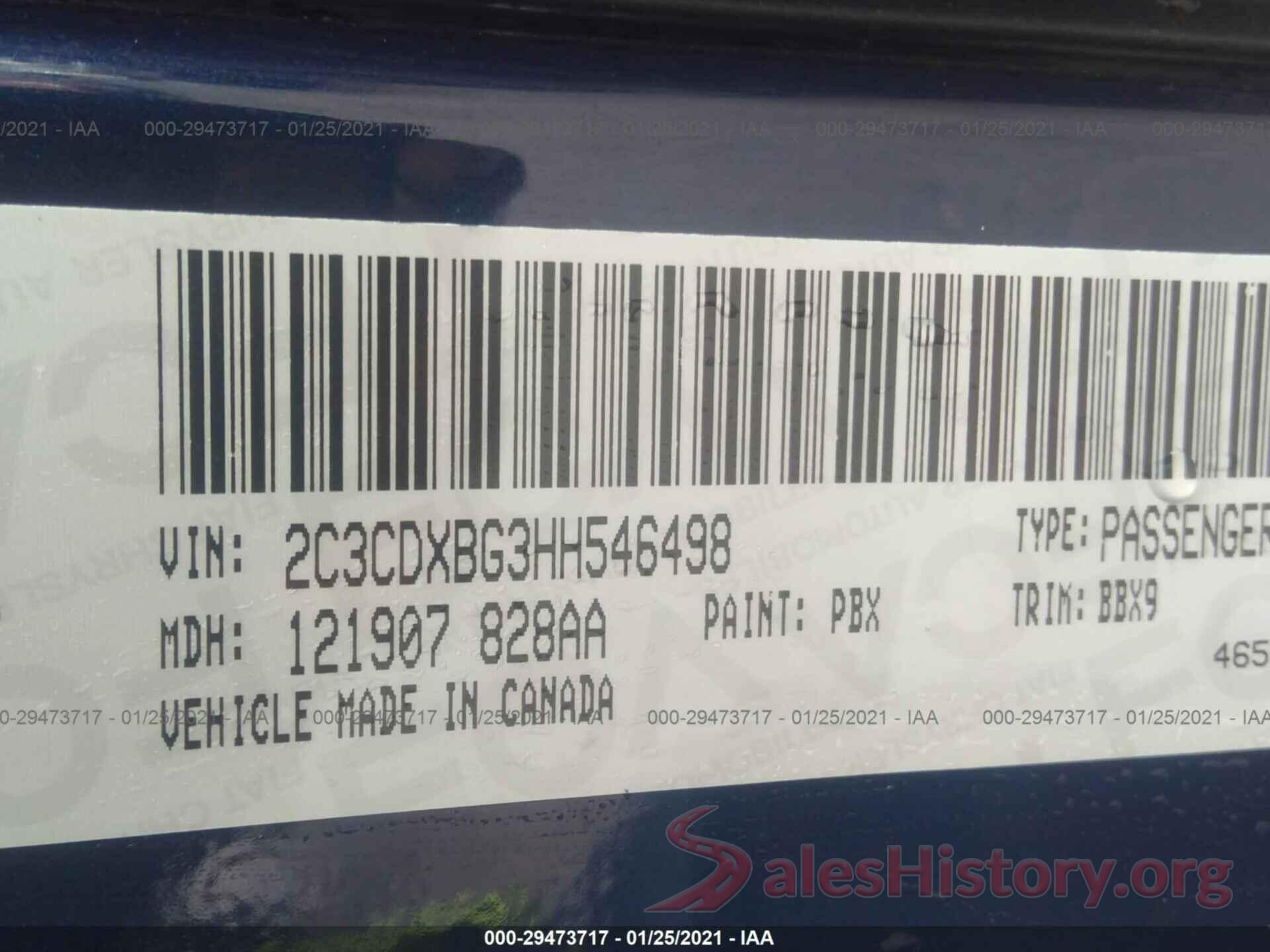 2C3CDXBG3HH546498 2017 DODGE CHARGER