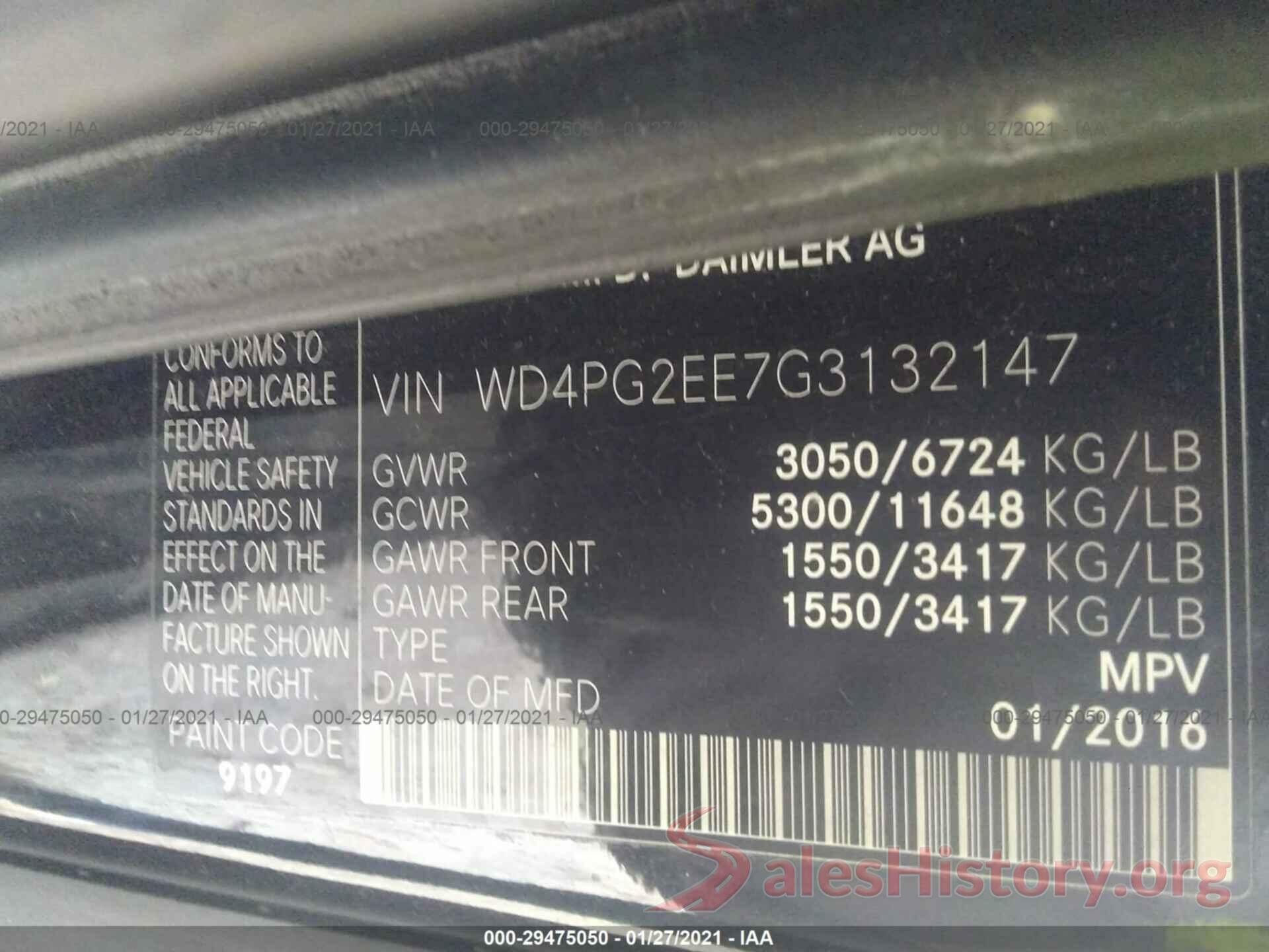 WD4PG2EE7G3132147 2016 MERCEDES-BENZ METRIS PASSENGER VAN