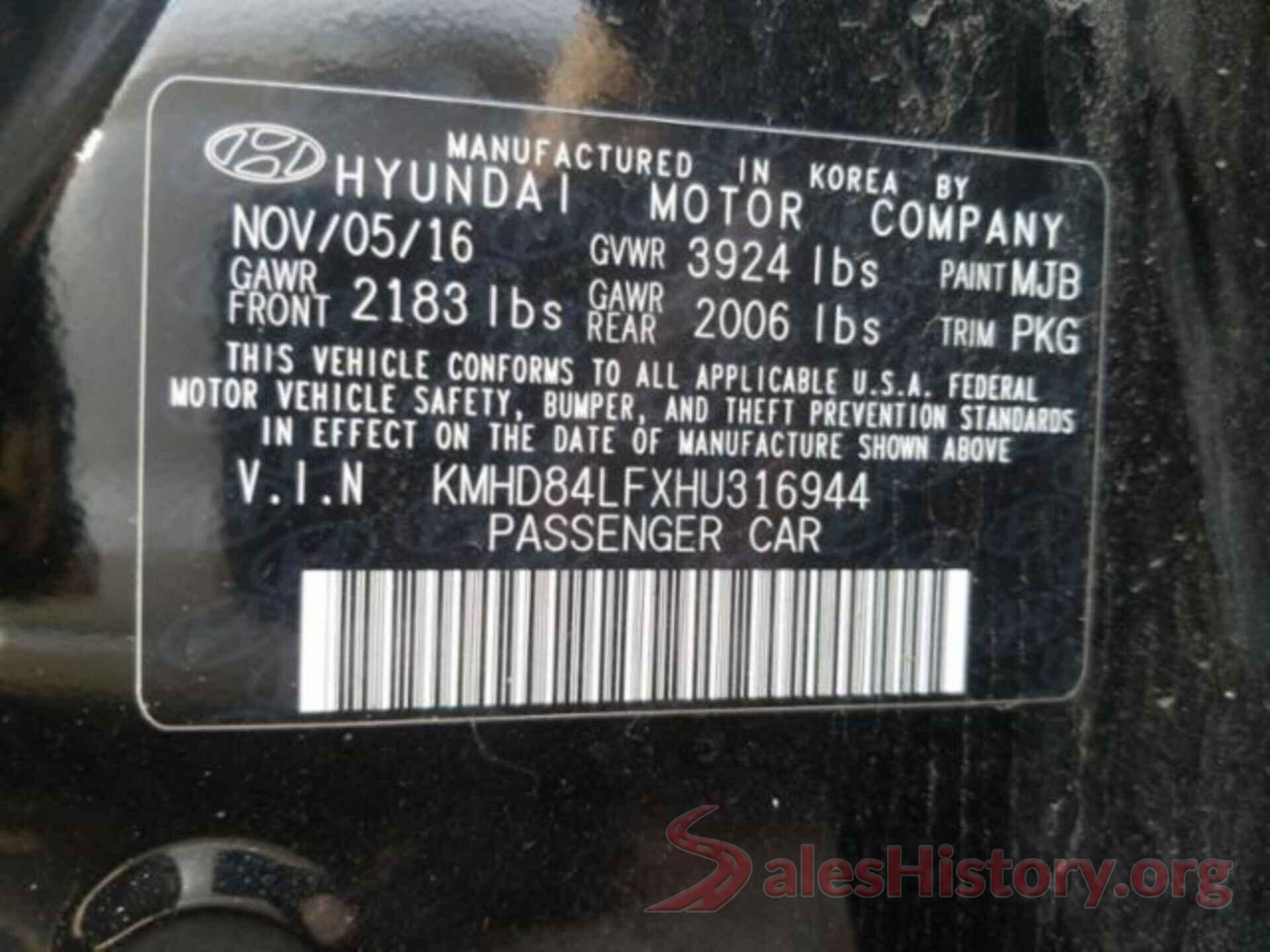 KMHD84LFXHU316944 2017 HYUNDAI ELANTRA