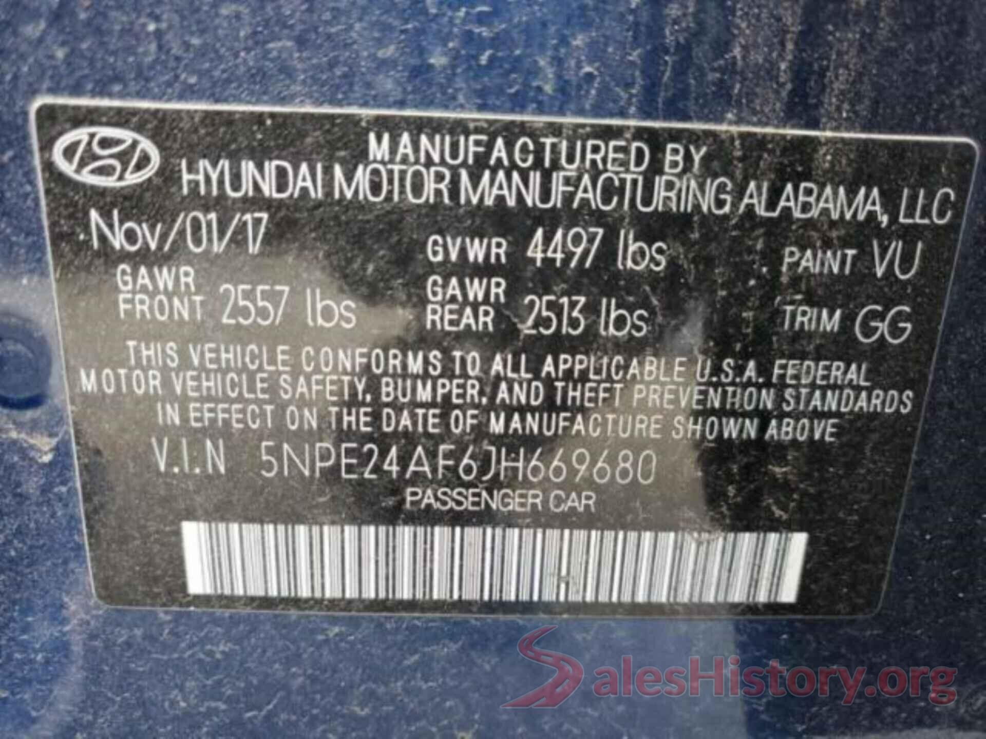 5NPE24AF6JH669680 2018 HYUNDAI SONATA