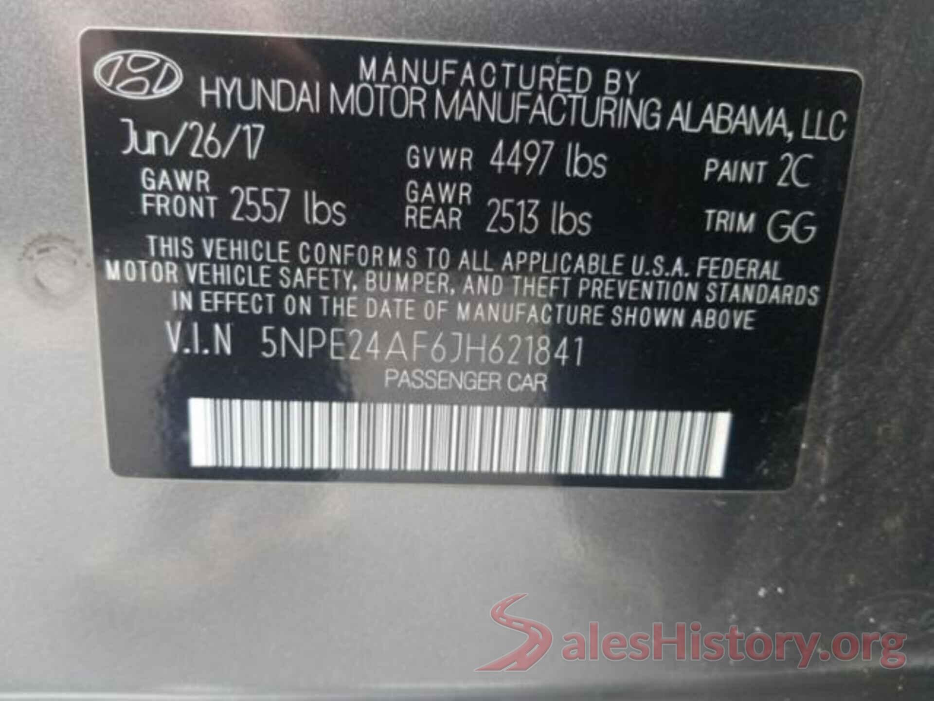 5NPE24AF6JH621841 2018 HYUNDAI SONATA