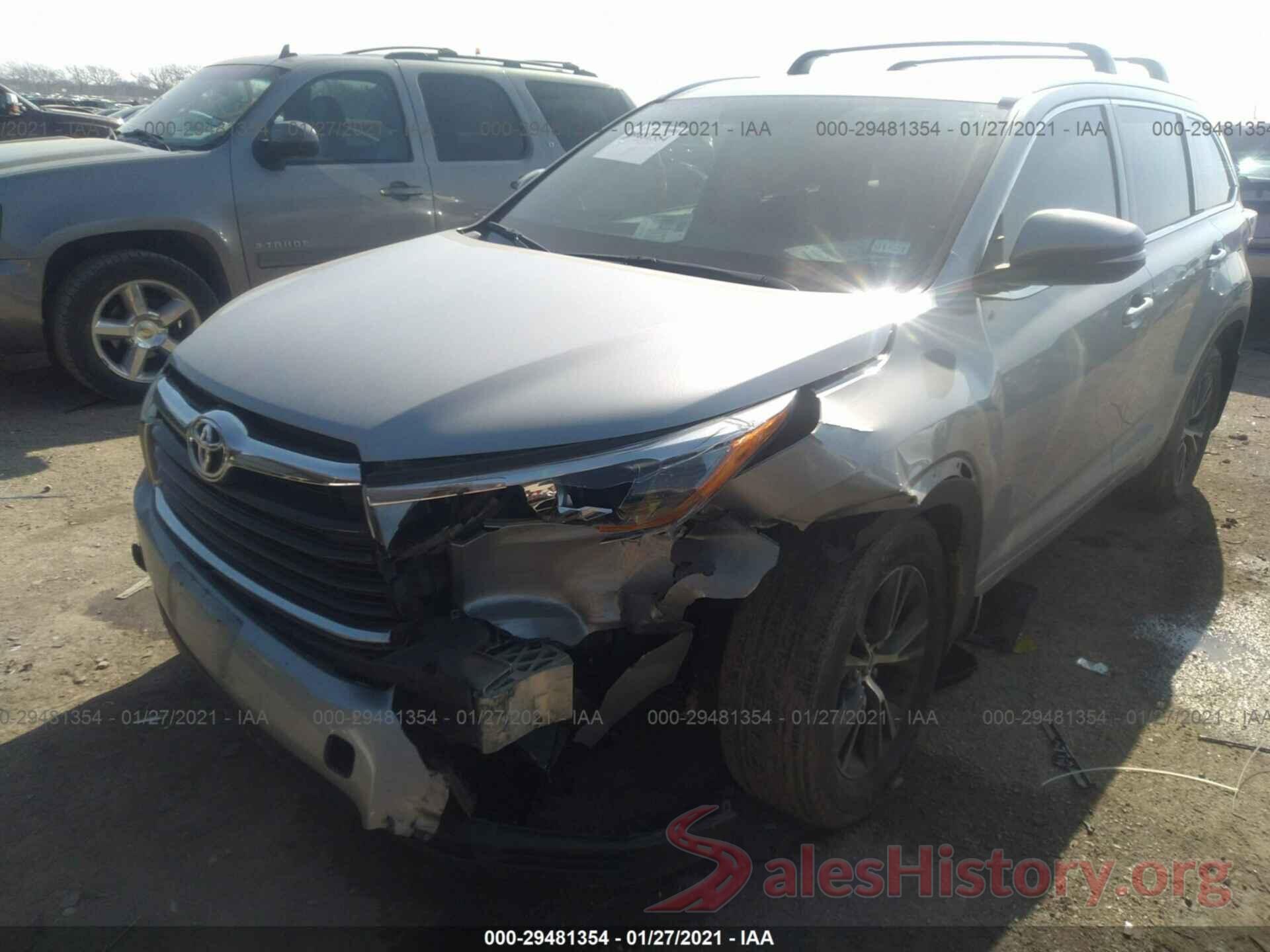 5TDJKRFH8GS319122 2016 TOYOTA HIGHLANDER