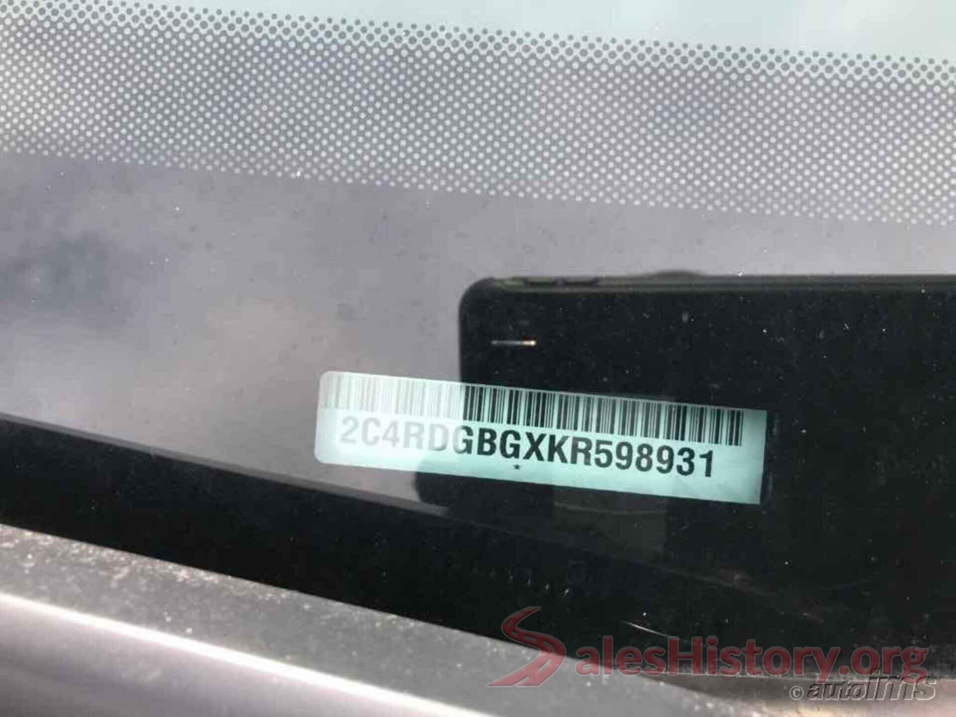 2C4RDGBGXKR598931 2019 DODGE GRAND CARAVAN