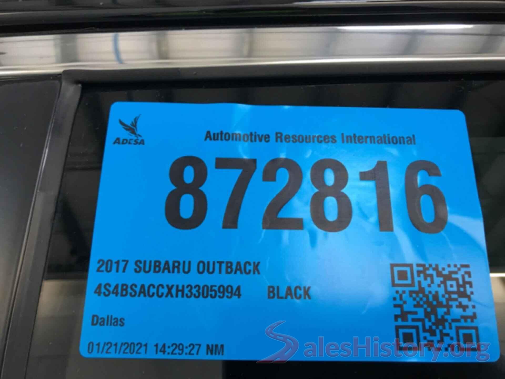 4S4BSACCXH3305994 2017 SUBARU OUTBACK