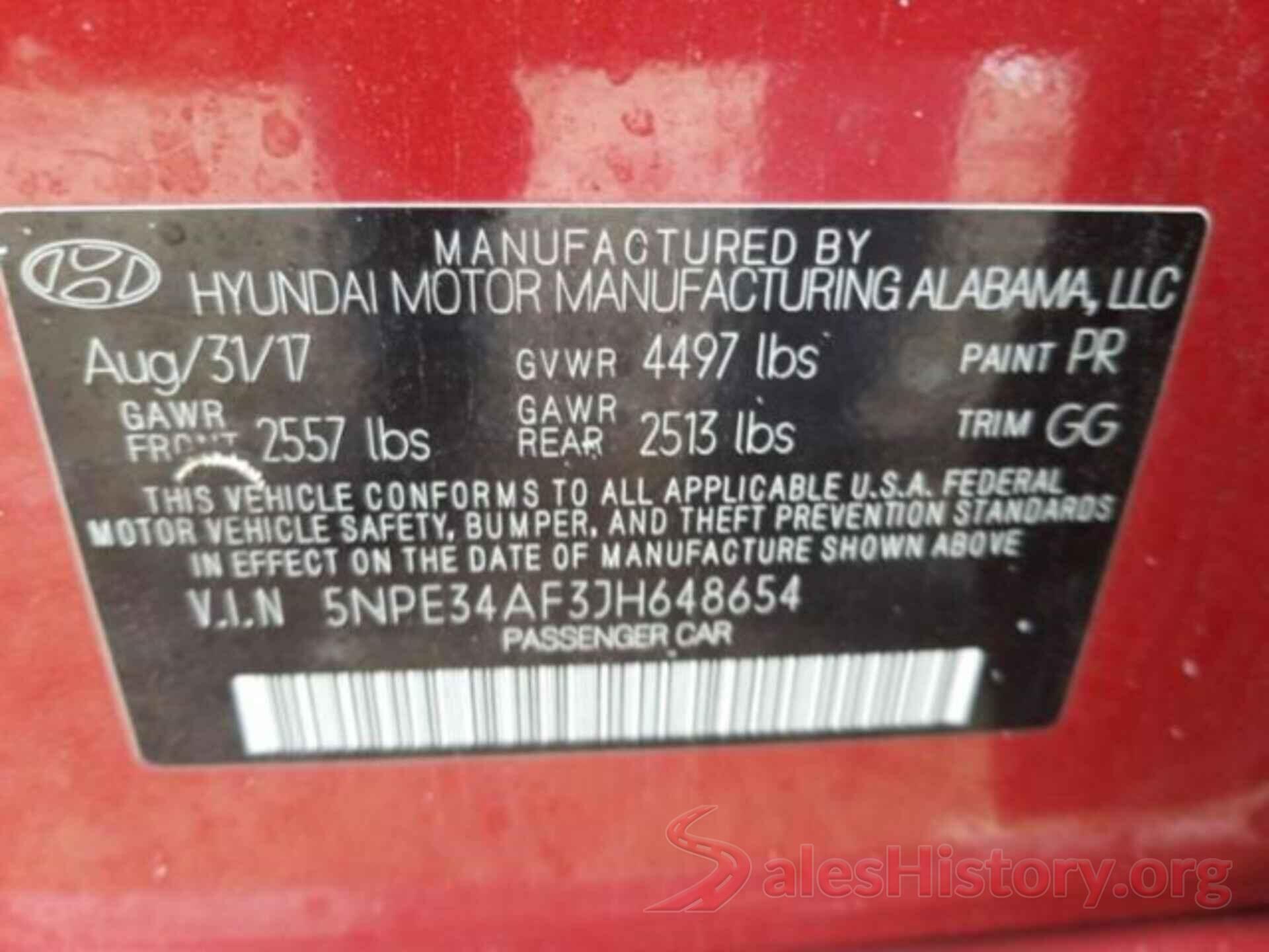 5NPE34AF3JH648654 2018 HYUNDAI SONATA