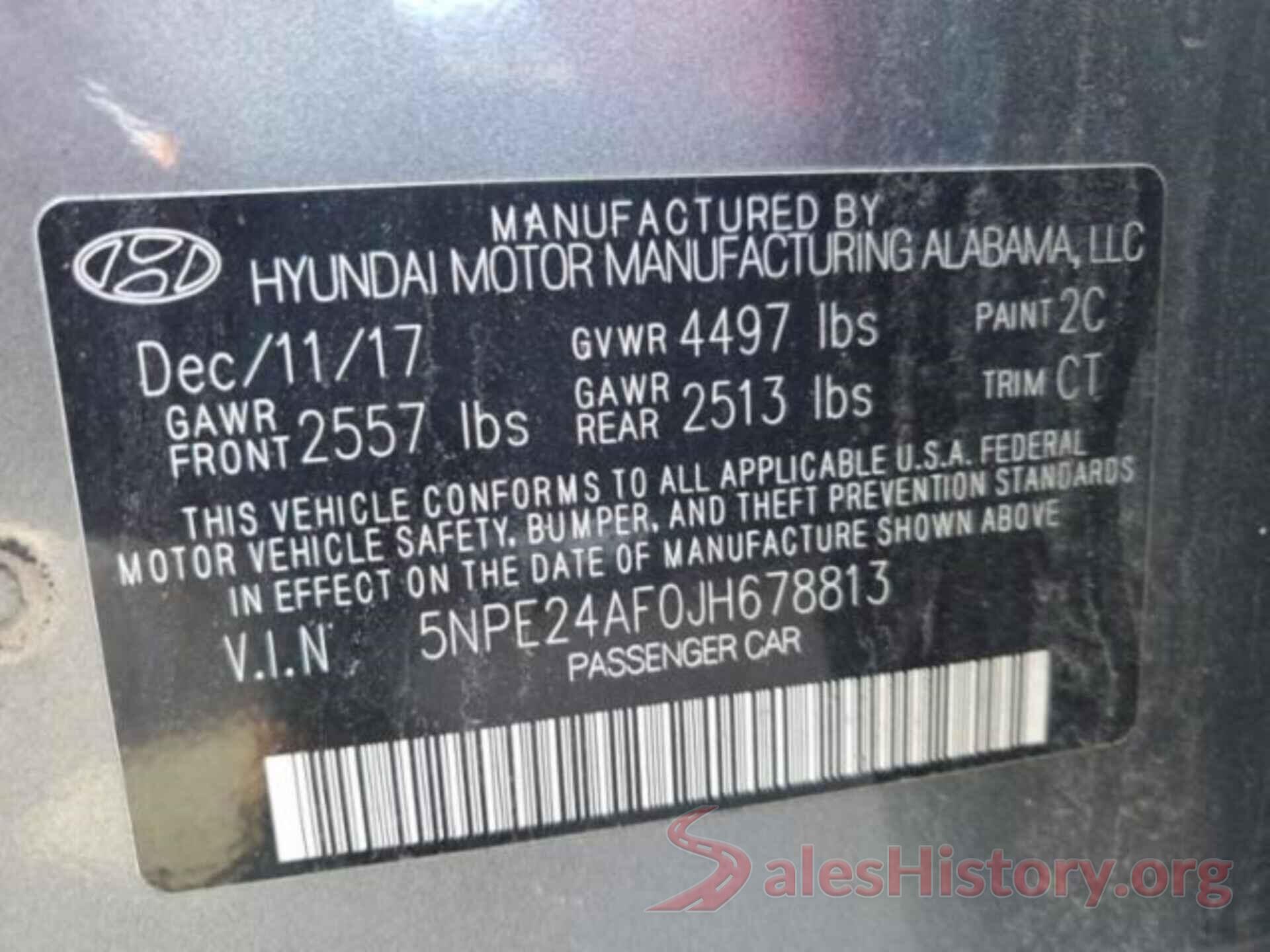 5NPE24AF0JH678813 2018 HYUNDAI SONATA