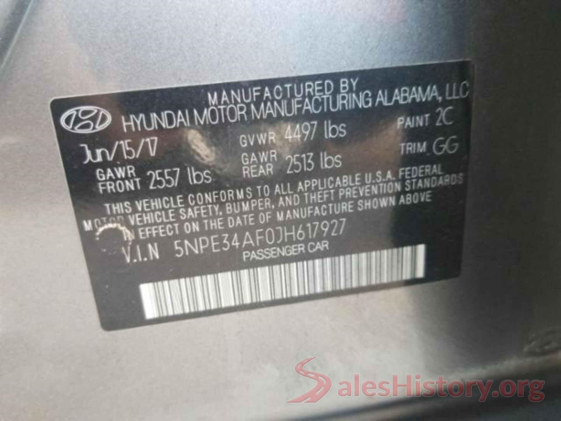 5NPE34AF0JH617927 2018 HYUNDAI SONATA