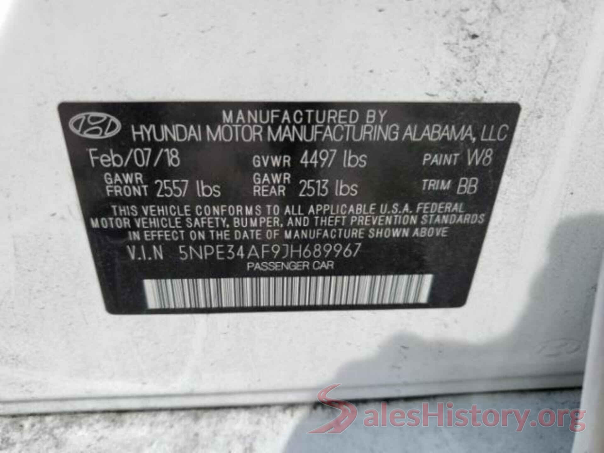 5NPE34AF9JH689967 2018 HYUNDAI SONATA