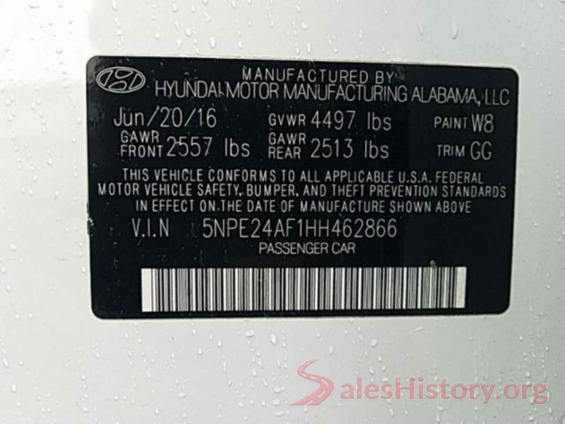 5NPE24AF1HH462866 2017 HYUNDAI SONATA