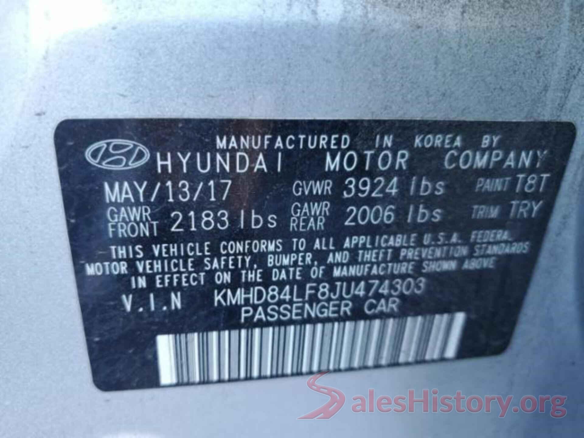 KMHD84LF8JU474303 2018 HYUNDAI ELANTRA