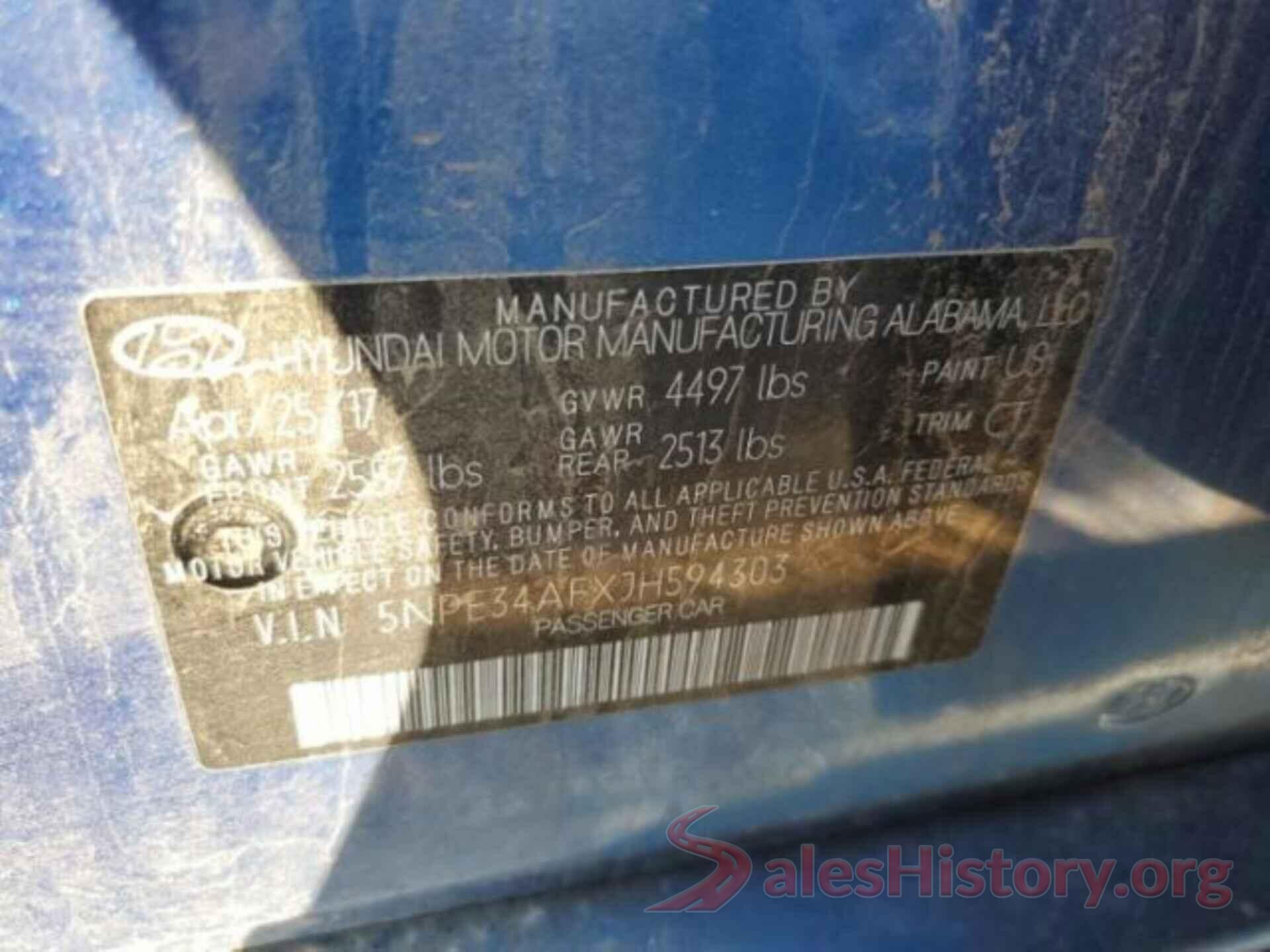 5NPE34AFXJH594303 2018 HYUNDAI SONATA