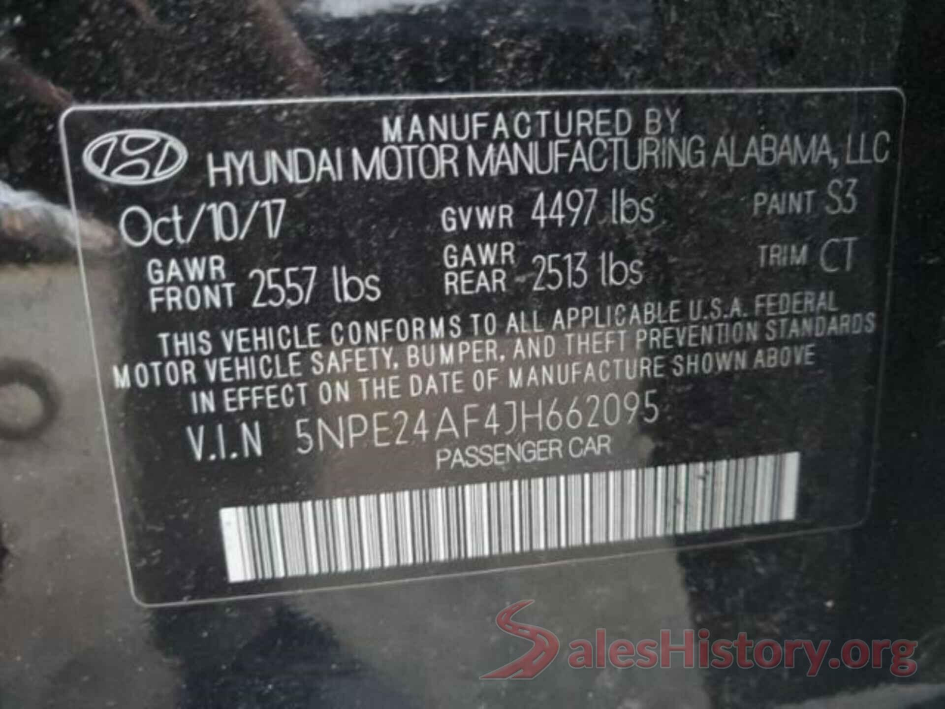 5NPE24AF4JH662095 2018 HYUNDAI SONATA