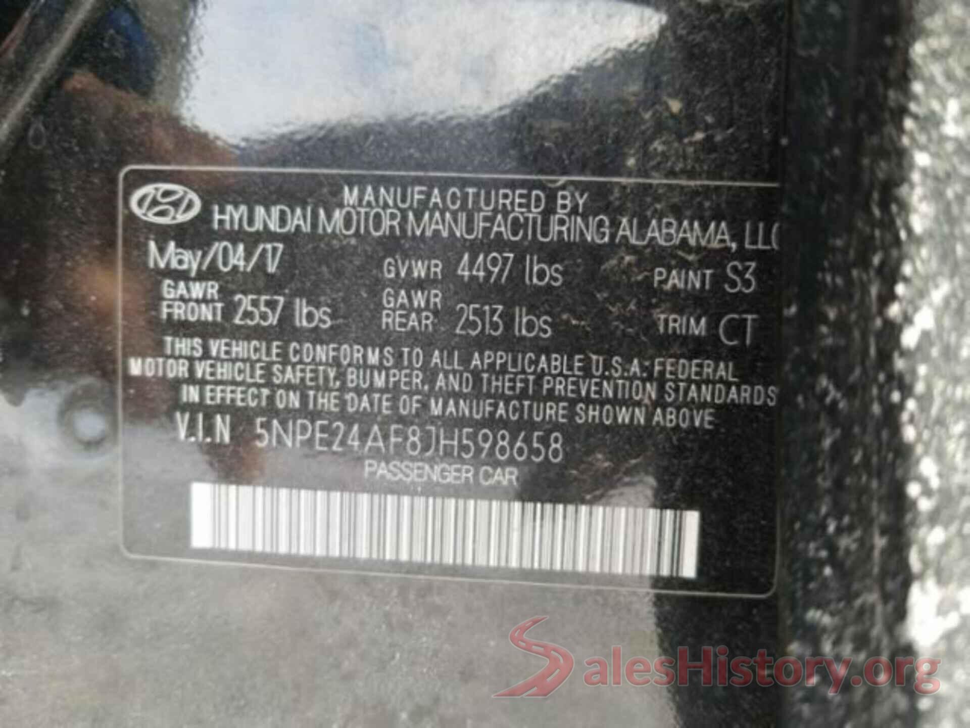 5NPE24AF8JH598658 2018 HYUNDAI SONATA